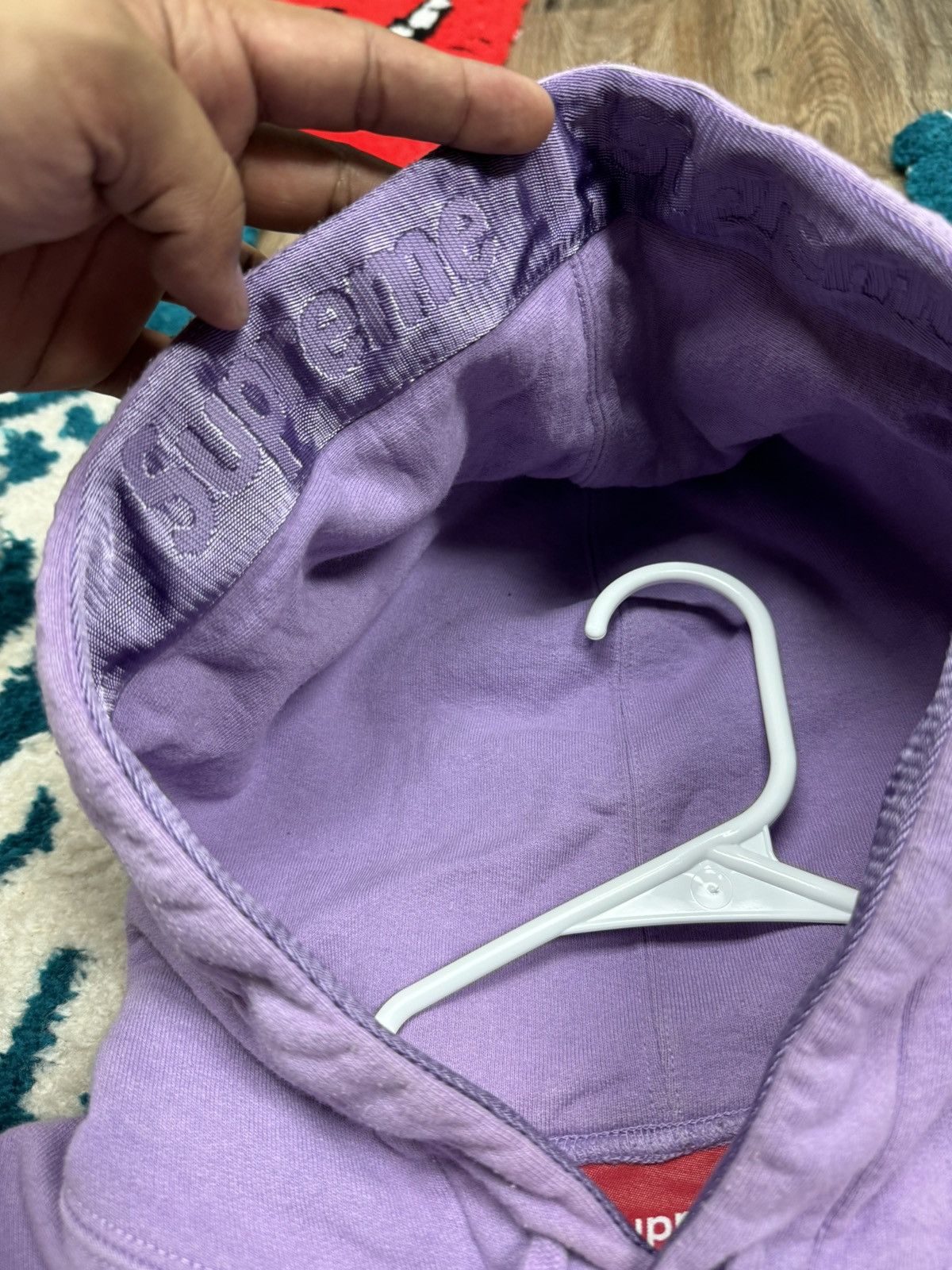 Supreme Supreme Tonal Webbing Hooded Sweatshirt Lavender Size US M / EU 48-50 / 2 - 5 Thumbnail