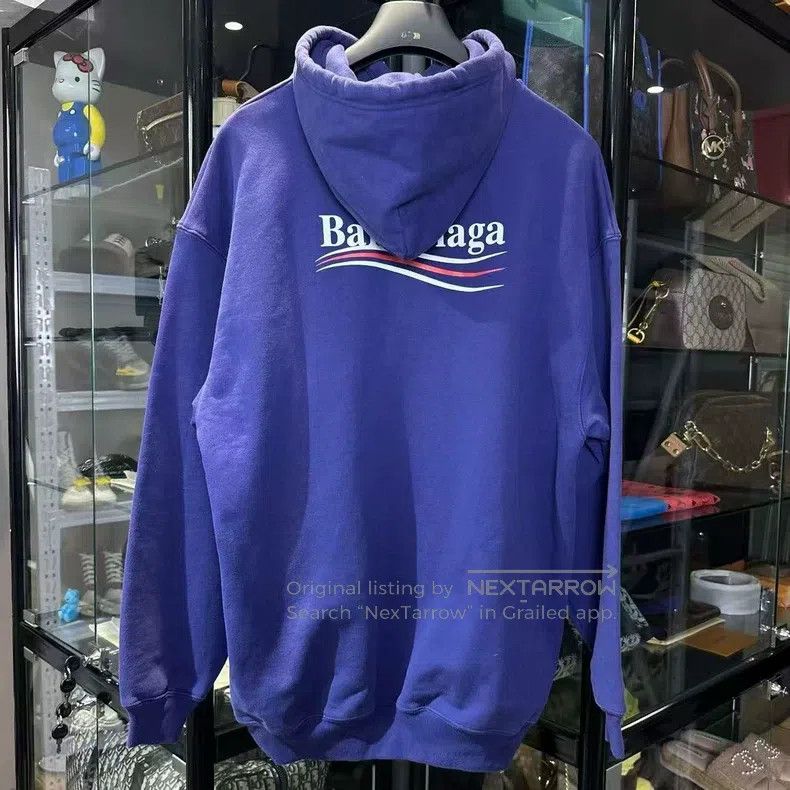 Balenciaga Balenciaga Deep Blue Coke Hooded Sweatshirt Size US S / EU 44-46 / 1 - 2 Thumbnail
