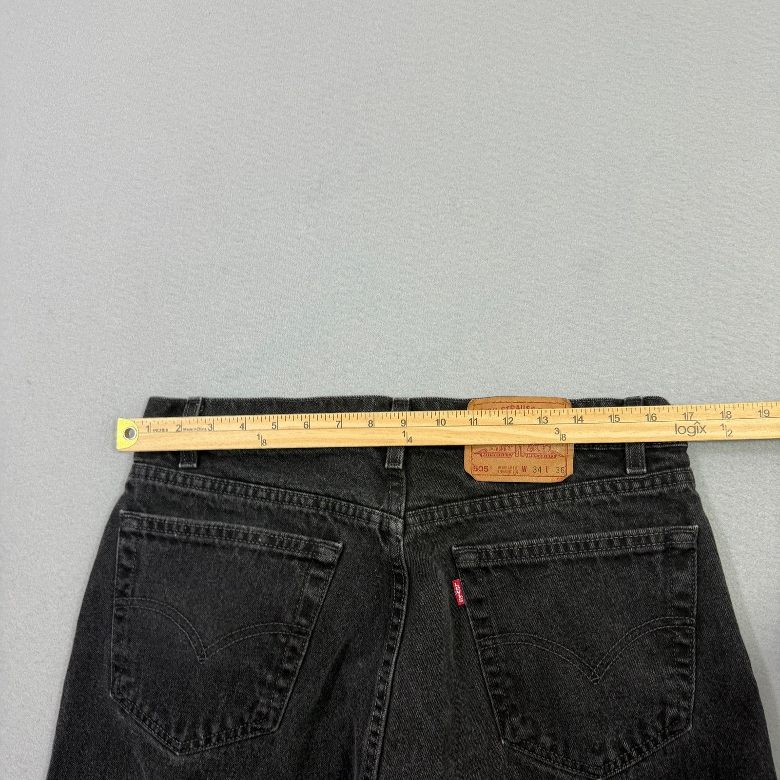 Levi's Vintage Levis 505 Jeans Men's 34x36 Black Regular Straight Size US 34 / EU 50 - 6 Thumbnail