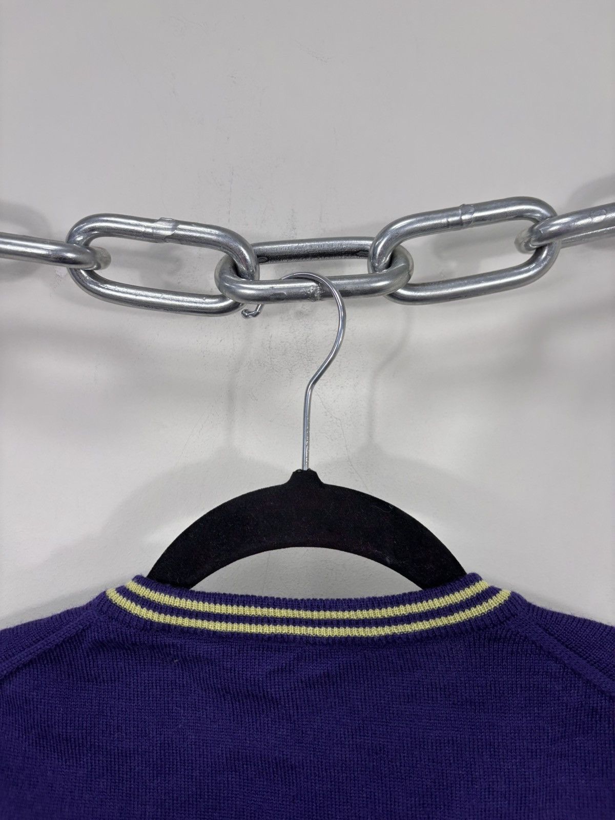 Versus Versace Versus Versace Men’s Purple V-Neck Wool Sweater Jumper Size US L / EU 52-54 / 3 - 15 Thumbnail