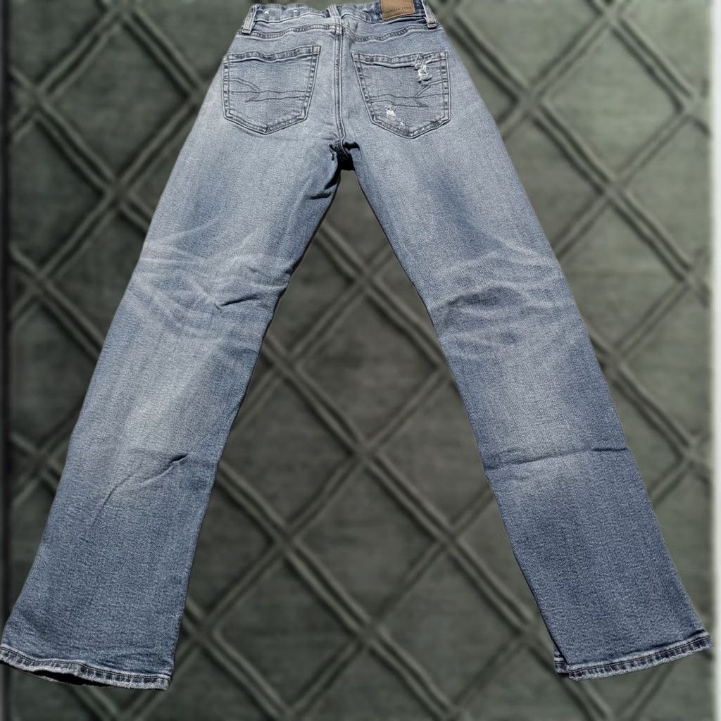 American Eagle Outfitters American Eagle Jeans Women Blue Denim Distress Stretch Mid Rise 00 Size 24" / US 00 / IT 34 - 1 Thumbnail