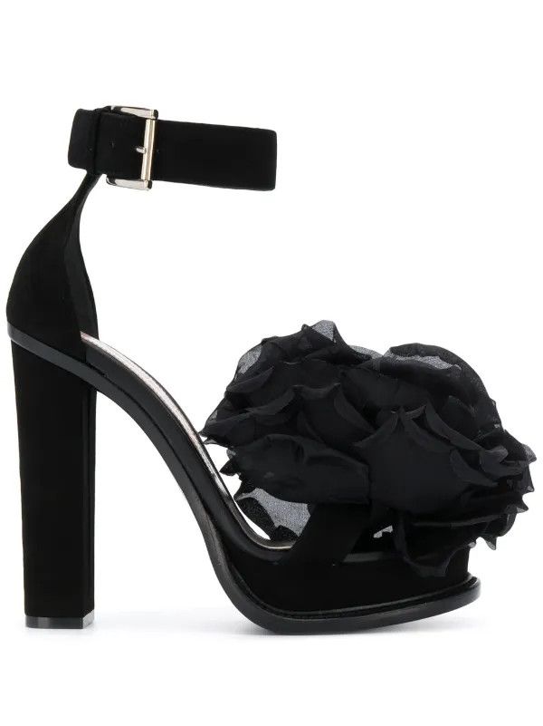 Alexander McQueen o1y0225 Sandals in Black Size US 6.5 / IT 36.5 - 1 Thumbnail
