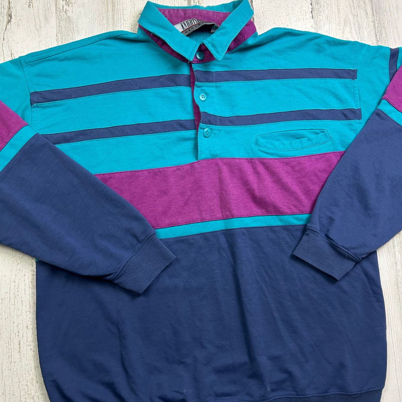 Knightsbridge × Vintage Vintage 1990s Knightsbridge Button-Up Rugby Polo Size US L / EU 52-54 / 3 - 2 Thumbnail