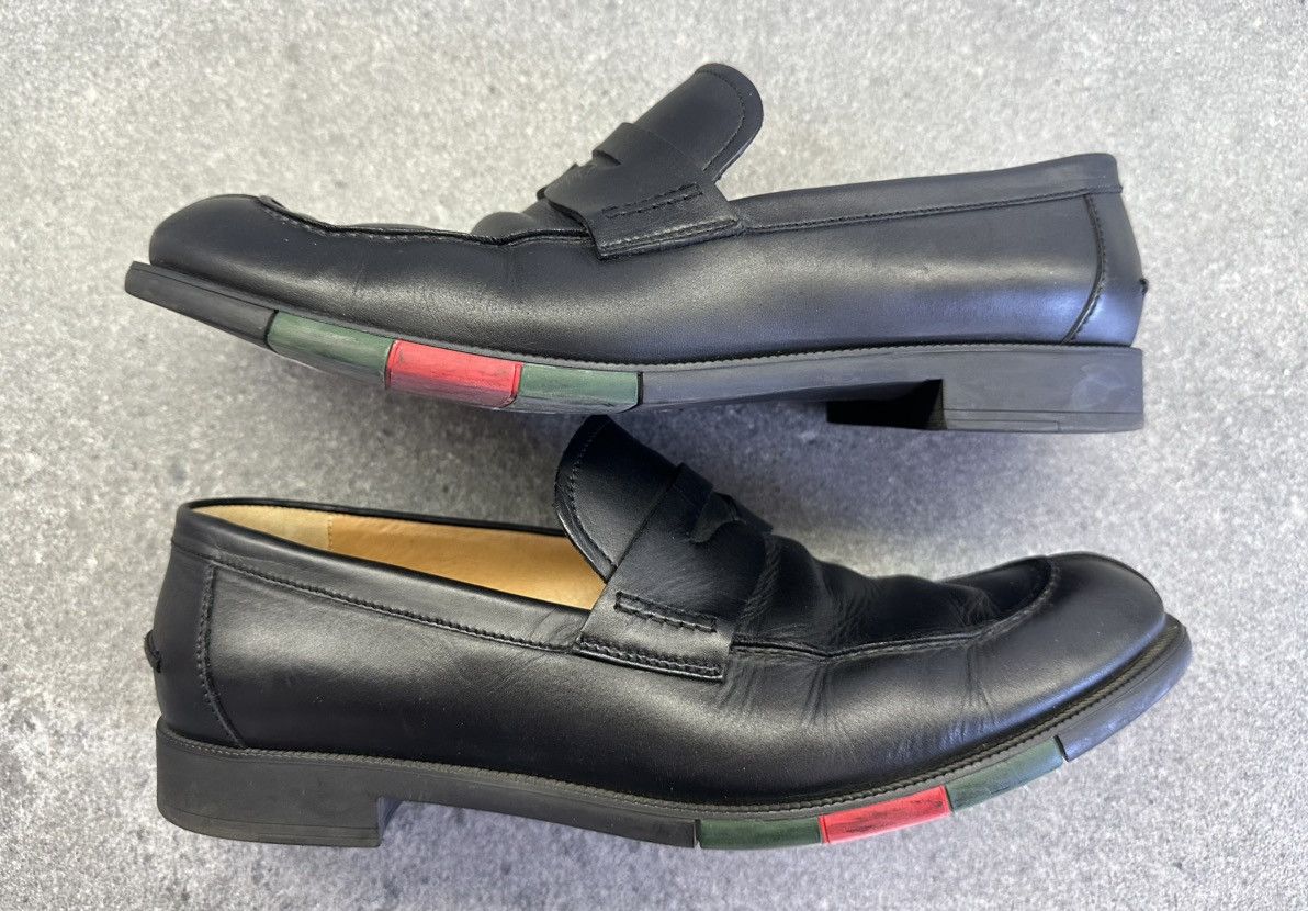 Gucci Mens GUCCI 295117 Web Sole Leather Coin Loafer 8.5 42.5 Size US 8.5 / EU 41-42 - 4 Thumbnail
