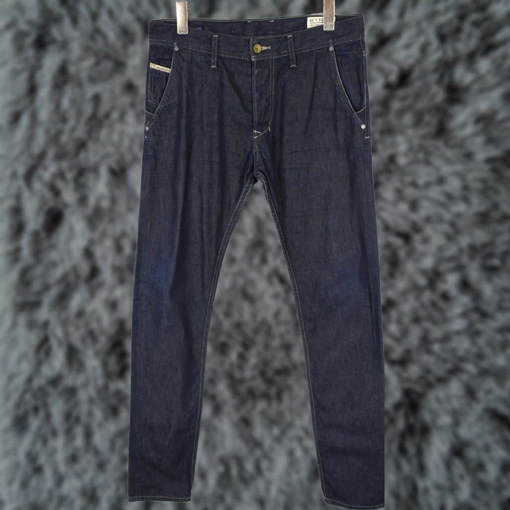 Diesel Diesel Kakee Slim-Carrot 0802A Jeans Men W29/L32 Blue Logo Button Fly Slim Size US 29 - 1 Thumbnail
