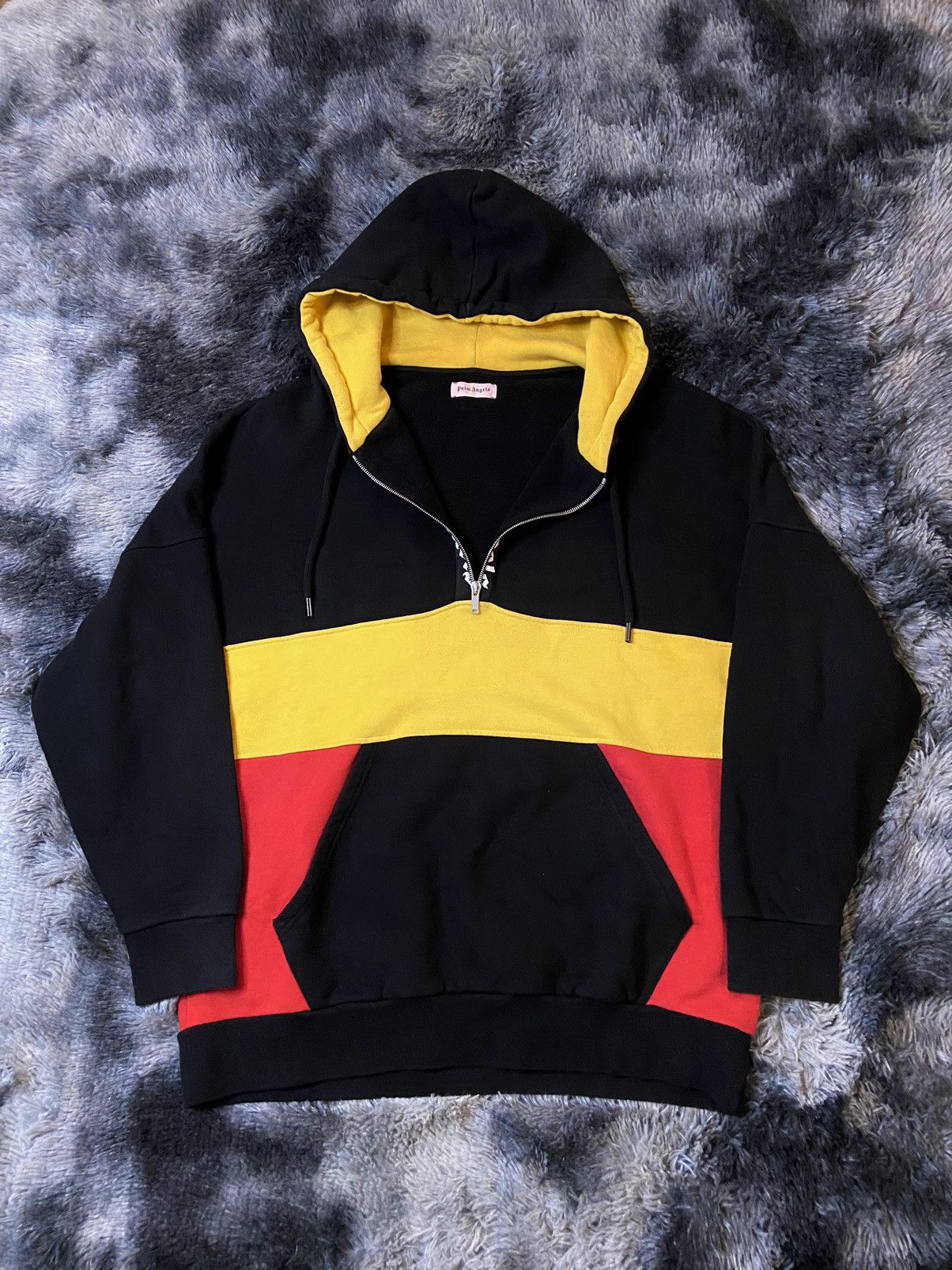 Palm Angels Palm Angels Hoodie Back Logo Quarter Zip Anorak Jacket Black Size US L / EU 52-54 / 3 - 3 Thumbnail