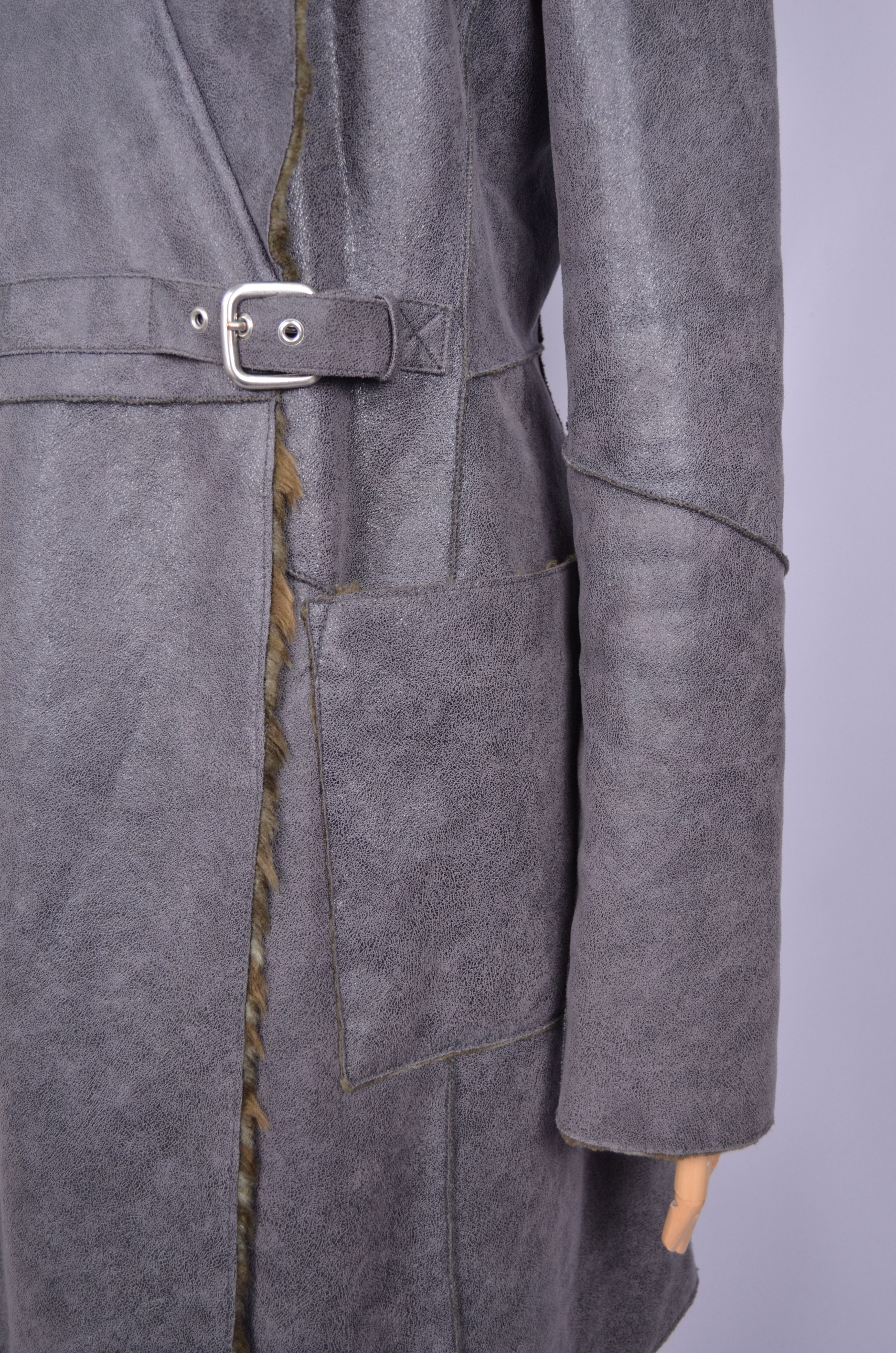 Armani × Designer Armani Jeans Faux Fur Grey Sheepskin Coat Jacket US8 Vintage Size M / US 6-8 / IT 42-44 - 7 Thumbnail