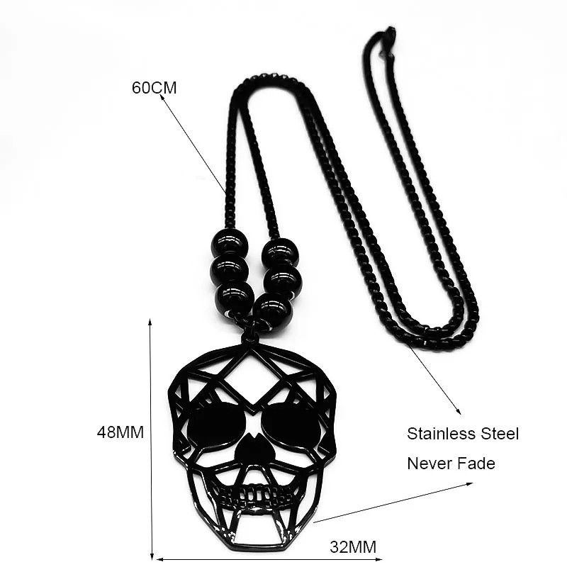 Jewelry Gothic Skull Pendant Charms Necklace Emblem Size ONE SIZE - 6 Thumbnail