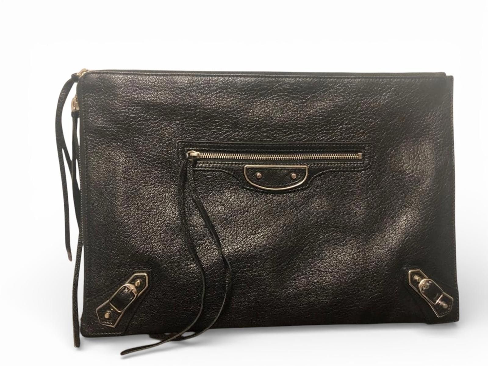 Balenciaga Balenciaga - Black Leather Clutch Bag Size ONE SIZE - 2 Thumbnail