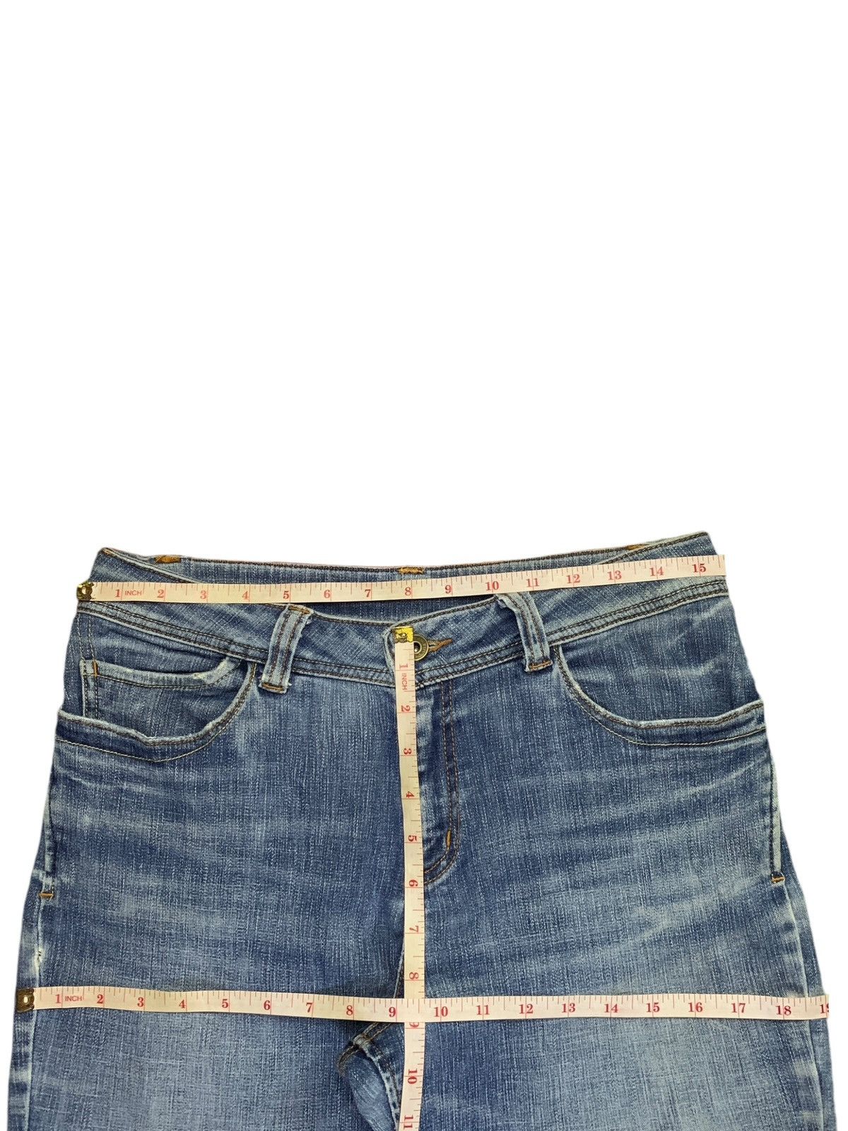 Japanese Brand SALES🔥Vintage Japanese Brand Faded Blue Wash Flare Jeans Size 31" - 12 Thumbnail