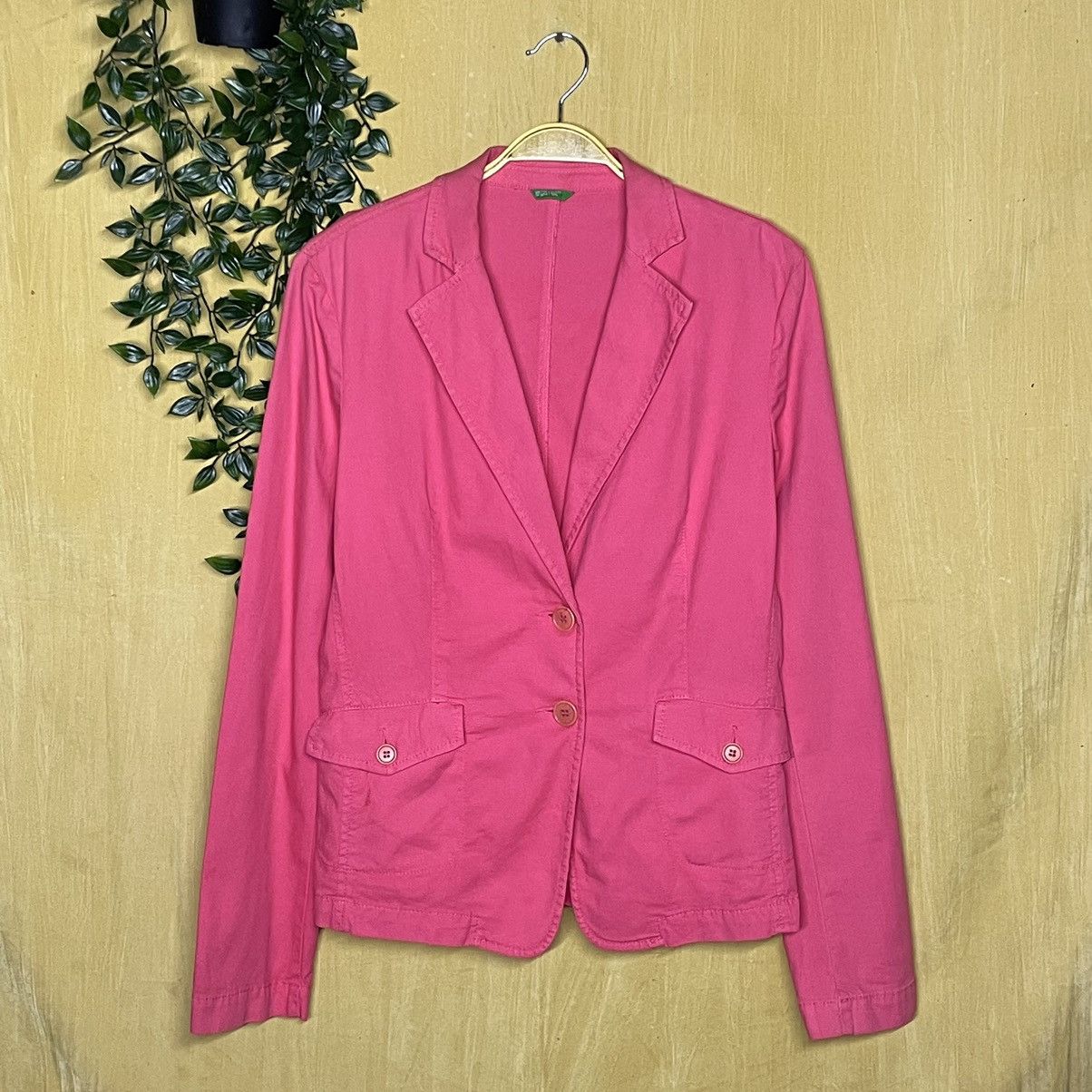 Vintage United colors of benetton denim pink jacket
