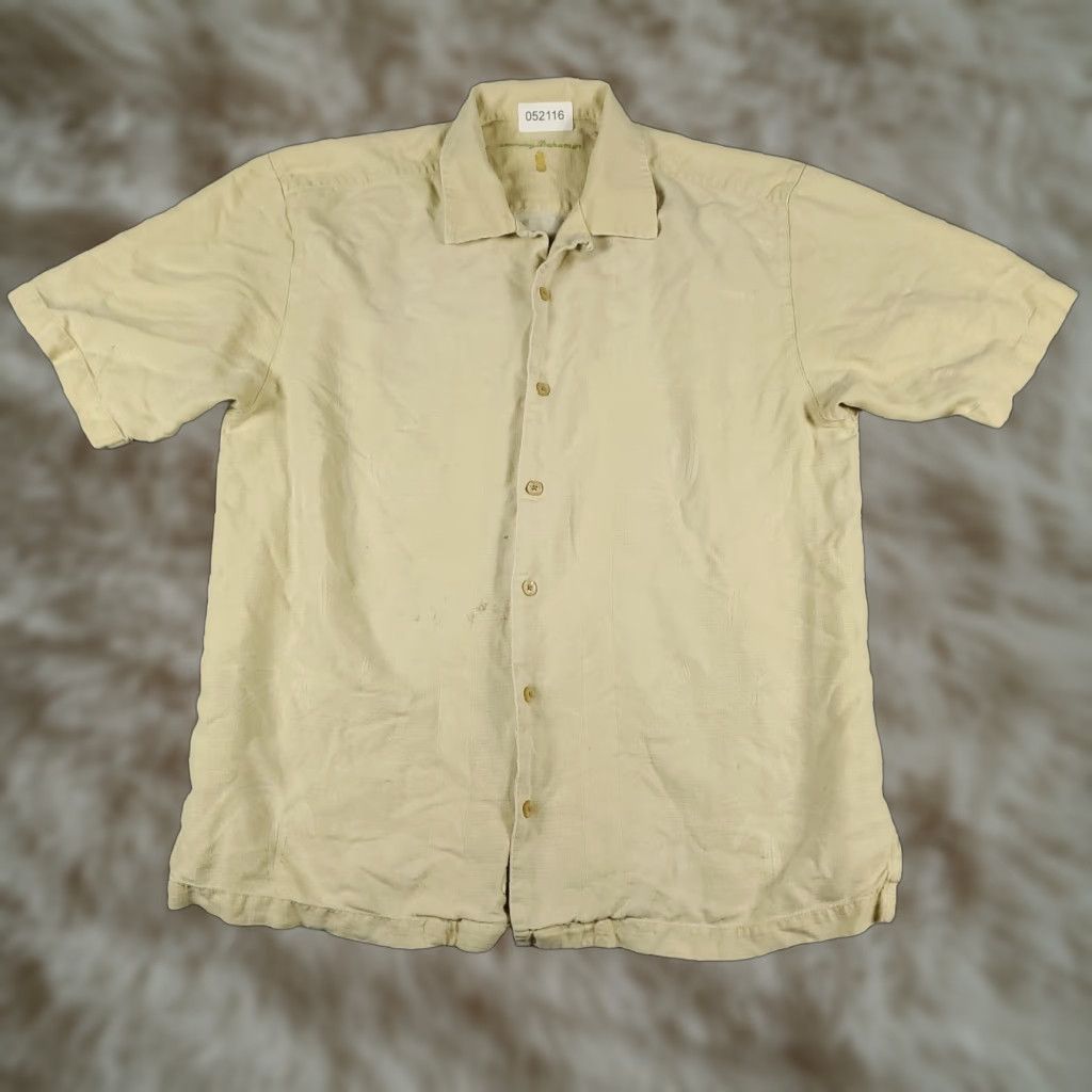 Tommy Bahama Tommy Bahama Shirt Mens Medium Yellow Hawaiian Short Sleeve Silk Button-Up Collared Aloha Beach Classic Modern Mens Size US M / EU 48-50 / 2 - 1 Thumbnail