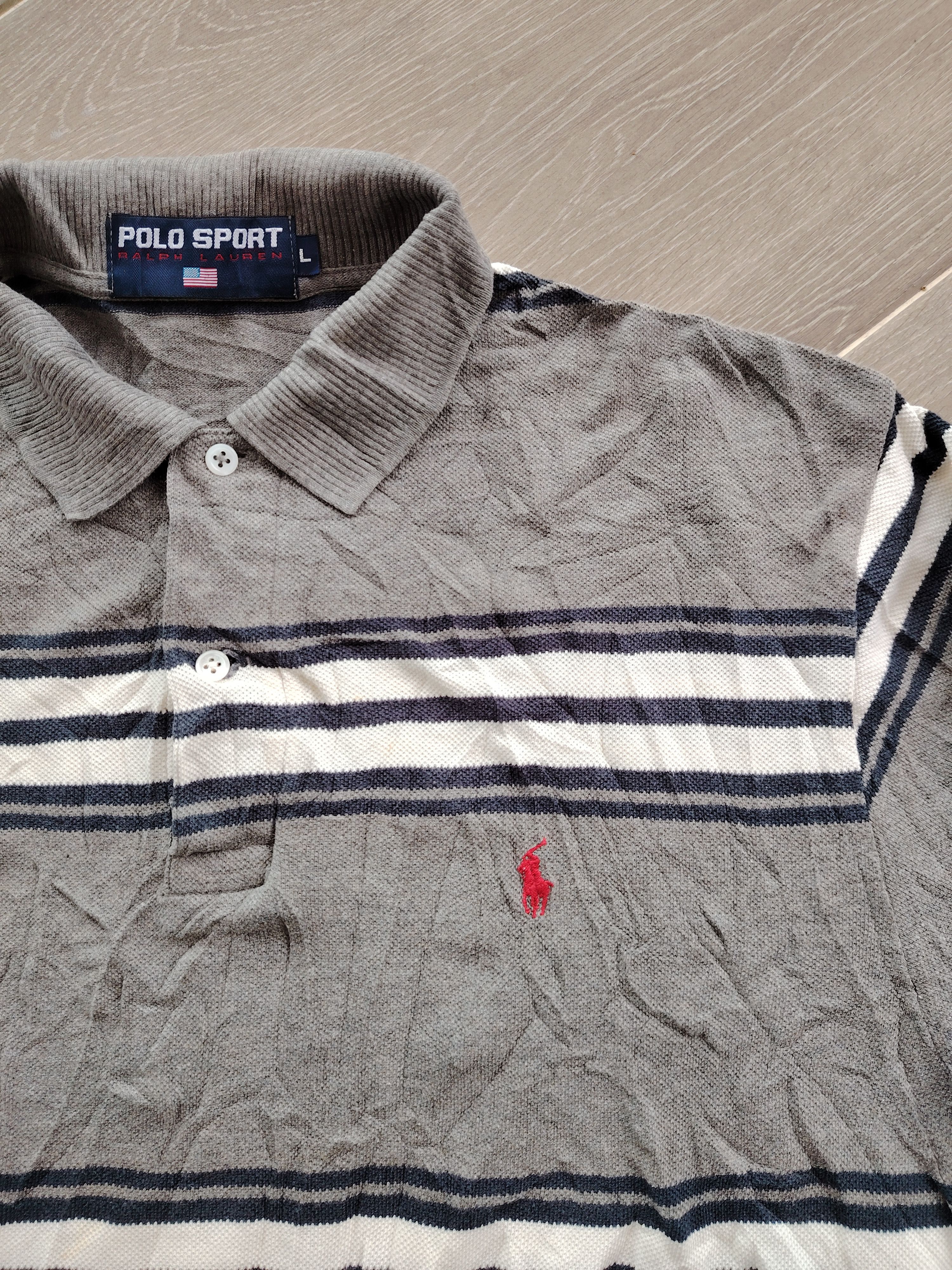 Polo Ralph Lauren × Vintage Vintage 90's Polo Sport Striped Long Sleeve Polos T Shirt Size US L / EU 52-54 / 3 - 2 Thumbnail