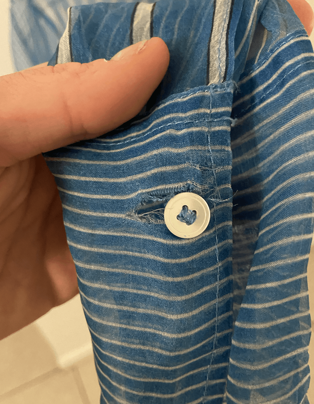CMMN SWDN CMMN SWDN - Blue Cecil Strike Off Striped Button Up Shirt Size US XL / EU 56 / 4 - 8 Thumbnail