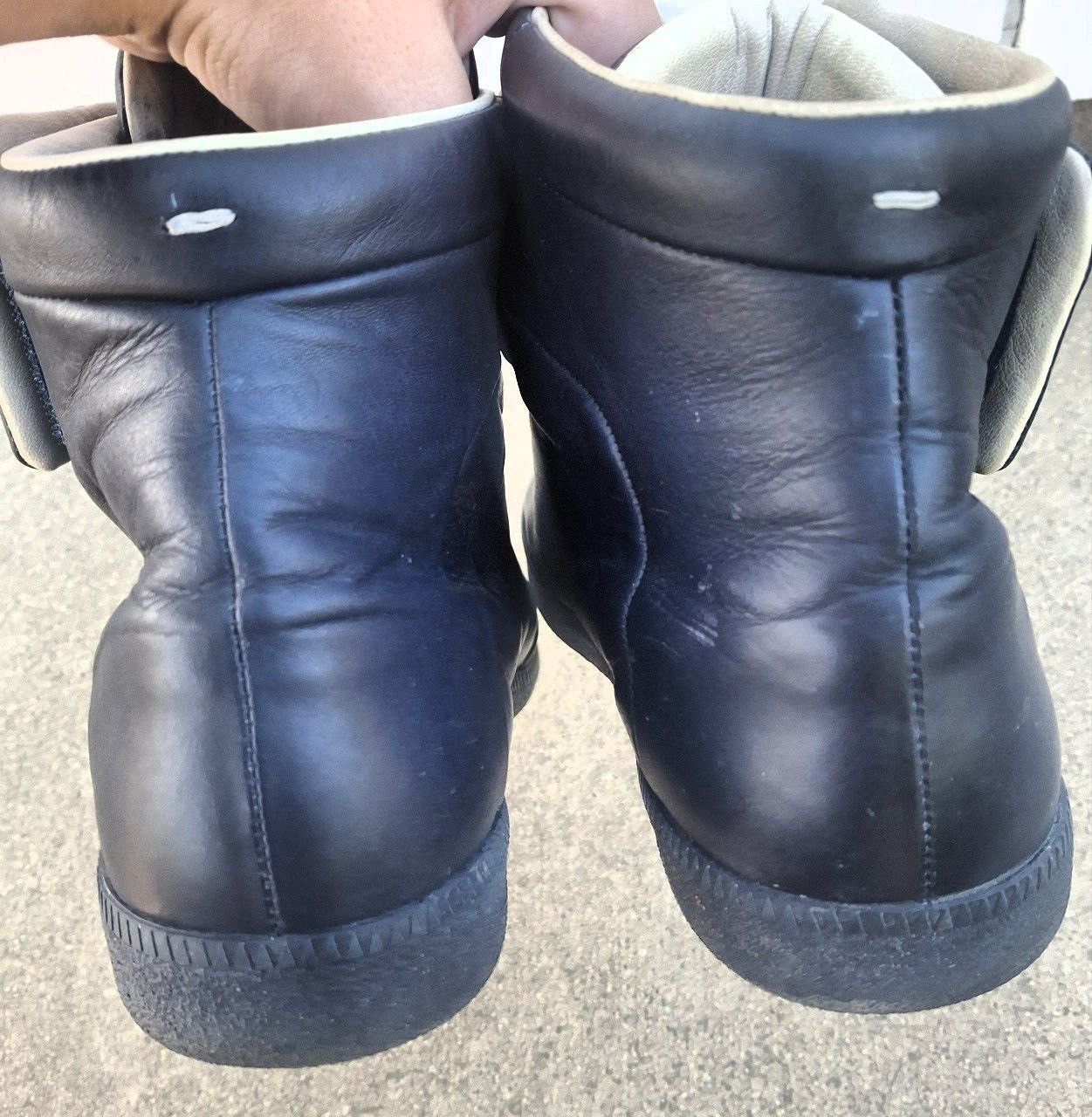 Maison Margiela Maison Margiela Future High Top Navy Leather Sneakers Size US 12.5 / EU 45-46 - 3 Thumbnail