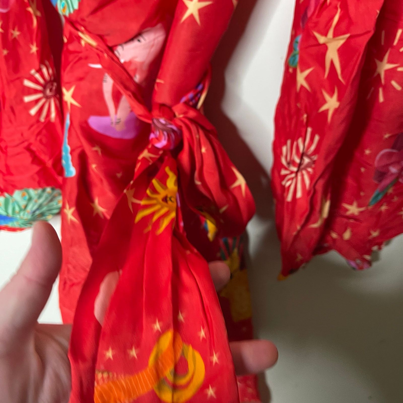 Farm Rio Farm Rio Lotus Star Front Twisted Midi Red Dress sz S Size S / US 4 / IT 40 - 12 Thumbnail