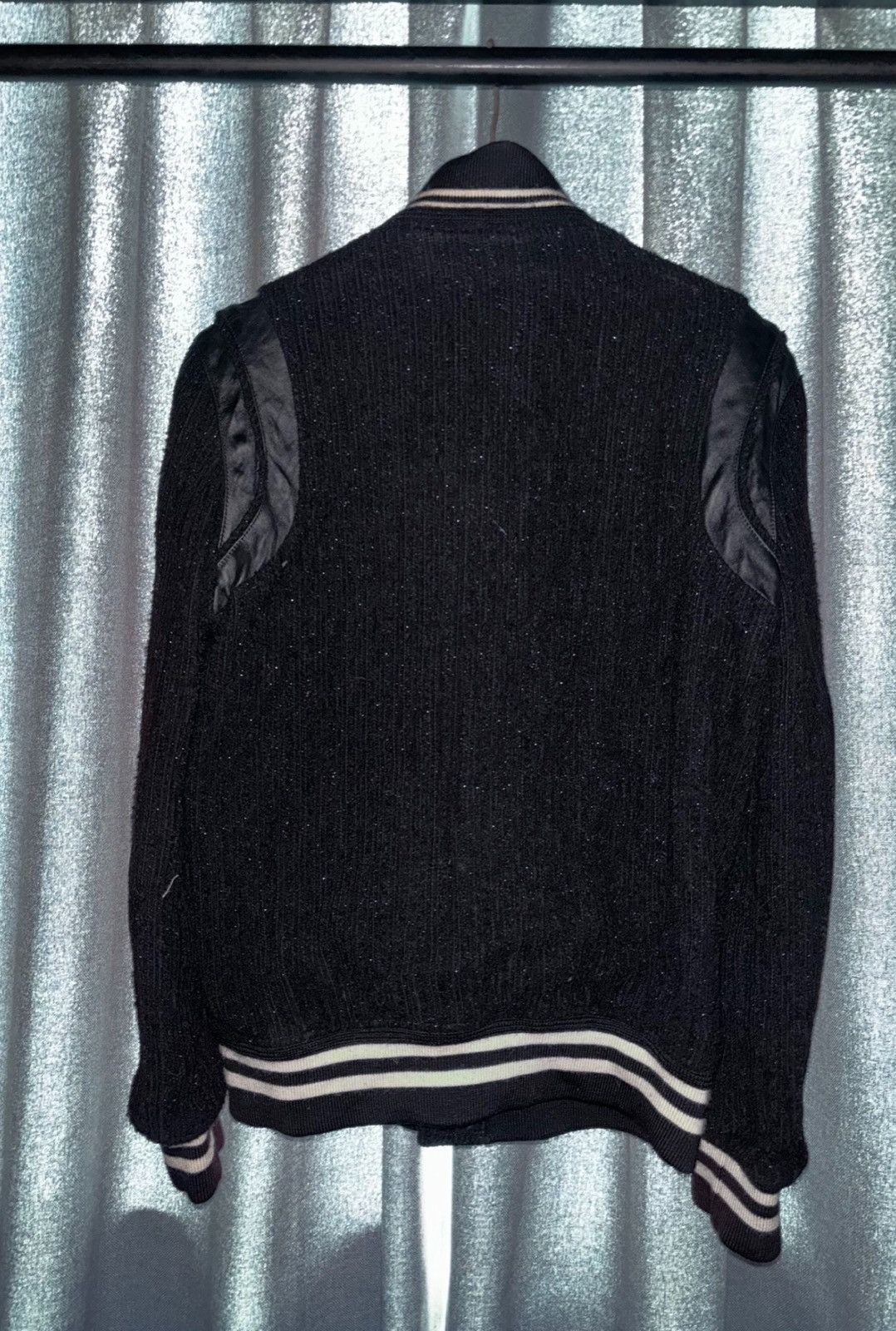 Saint Laurent Paris Saint Laurent SLP 2022FW Black Fine Glitter Varsity Jacket Size US S / EU 44-46 / 1 - 3 Thumbnail