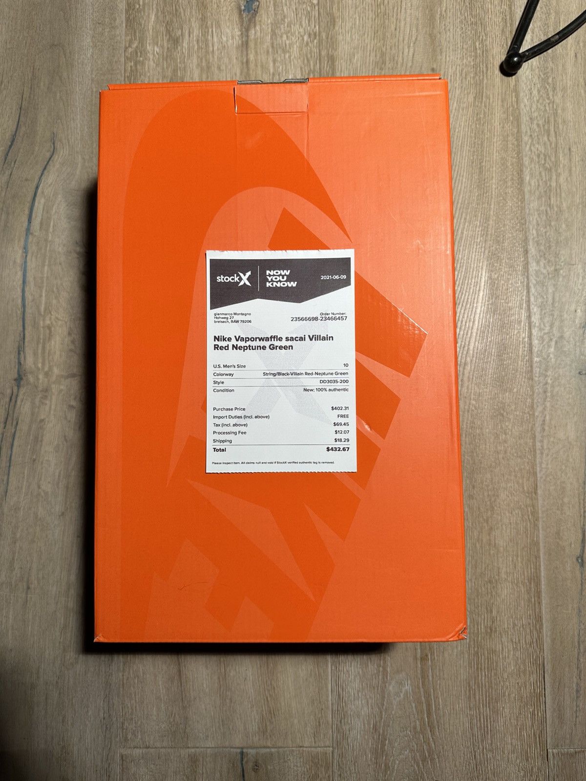 Nike × Sacai Nike Vaporwaffle sacai Villain Red Neptune Green in size 44 Size US 10 / EU 43 - 3 Thumbnail