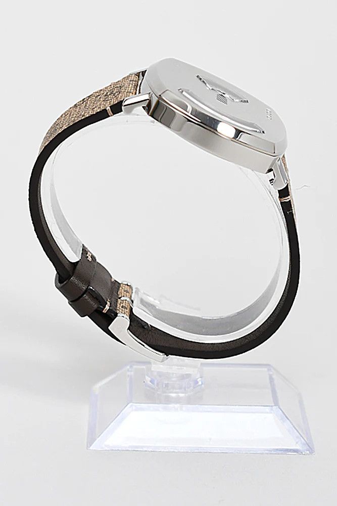 Gucci Gucci Grip Stainless Steel GG Supreme Canvas Strap Watch Size ONE SIZE - 4 Thumbnail