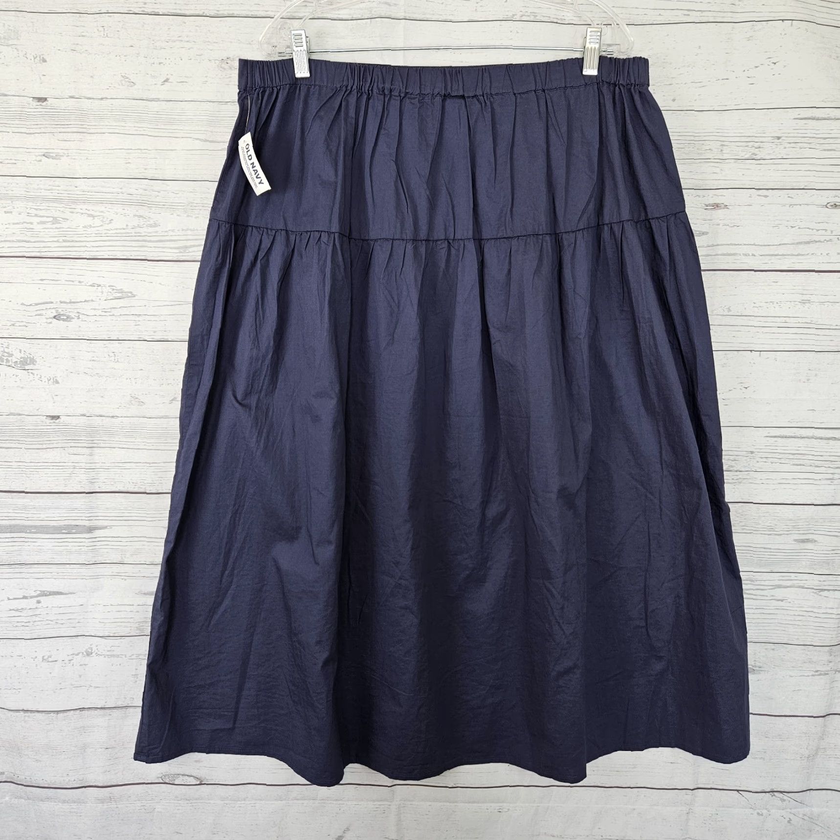 Old Navy VINTAGE Old Navy Womens Skirt sz XL Solid Blue Pull On Cotton Size 40" / US 18 - 3 Thumbnail