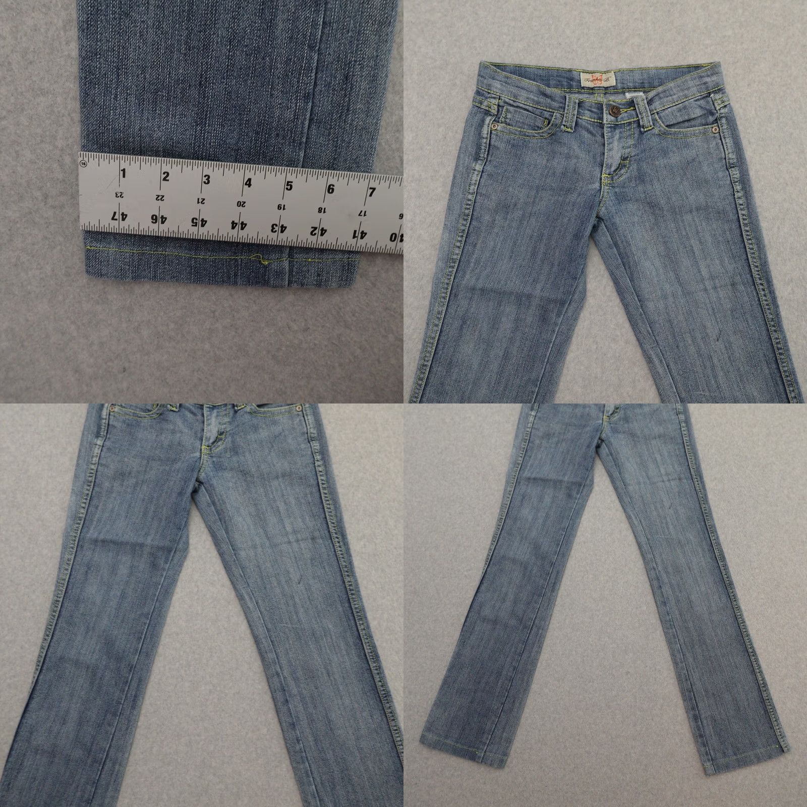Vintage VINTAGE Frankie B Jeans Womens 26X33 Low-Rise Straight Embroidered Pockets Blue Denim Clothing Womens Jeans Size 26" / US 2 / IT 38 - 9 Thumbnail