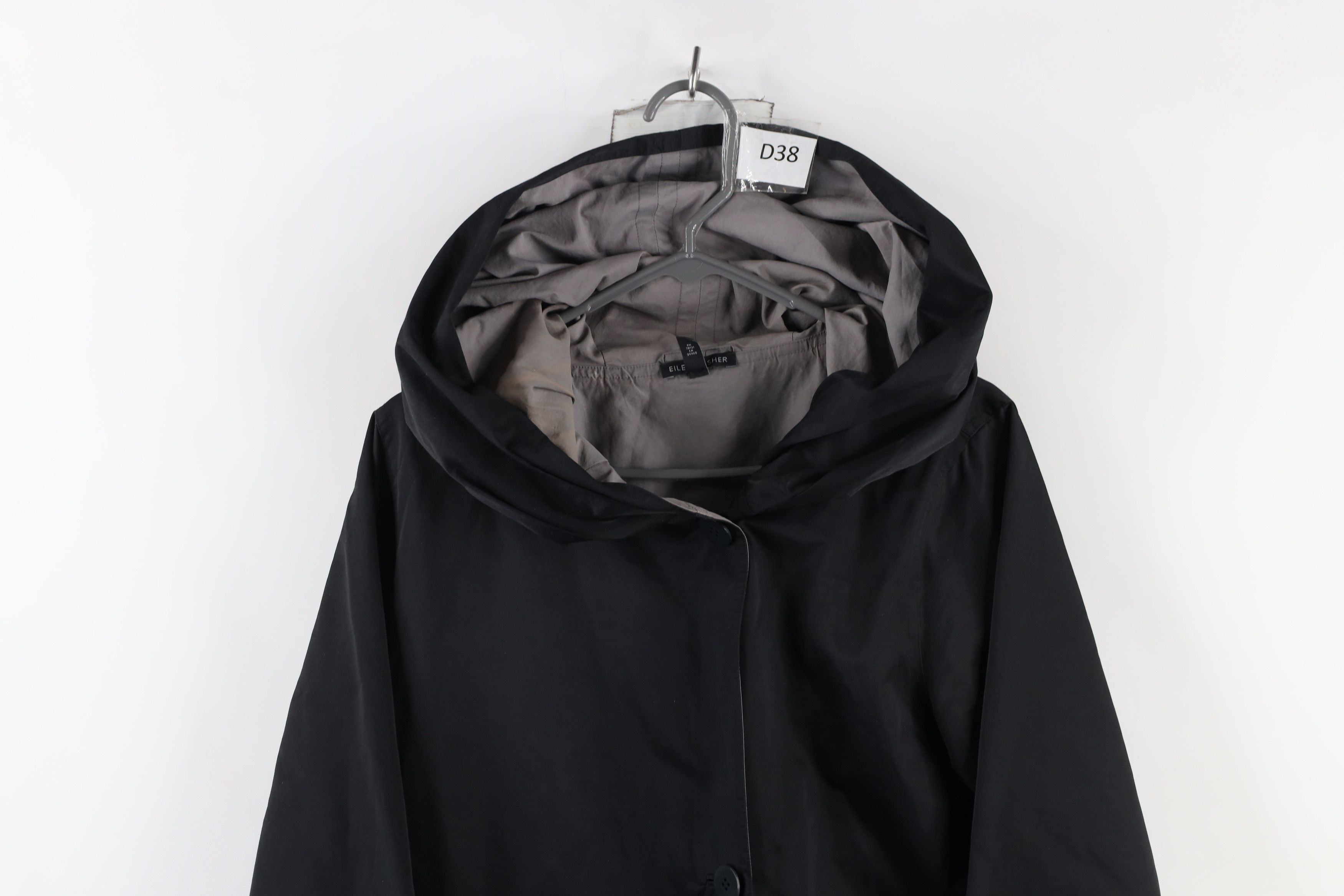 Eileen Fisher × Vintage Eileen Fisher Reversible Button Hooded Jacket Black Gray Size S / US 4 / IT 40 - 2 Thumbnail