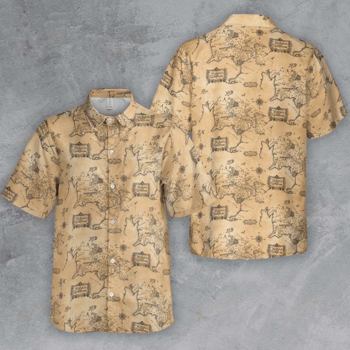 The Unbranded Brand Rohan and Gonoor Map Lord Of The Rings Button Down Shirt Size US M / EU 48-50 / 2 - 4 Thumbnail