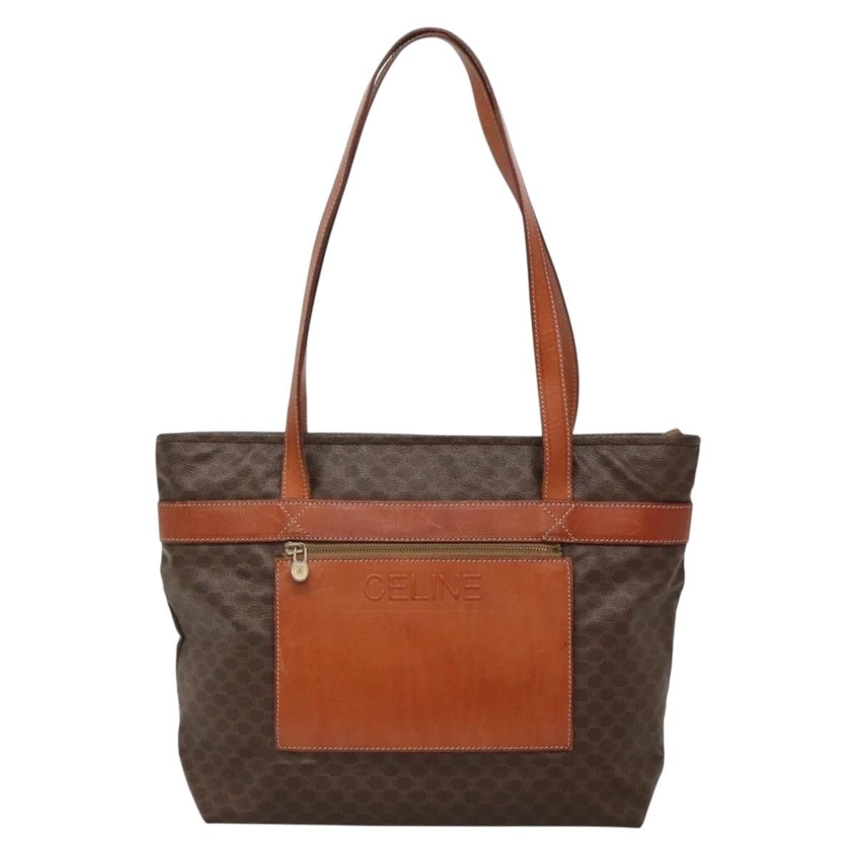 Celine CELINE Macadam Canvas Tote Bag Pvc Leather Brown Gold Size ONE SIZE - 2 Thumbnail