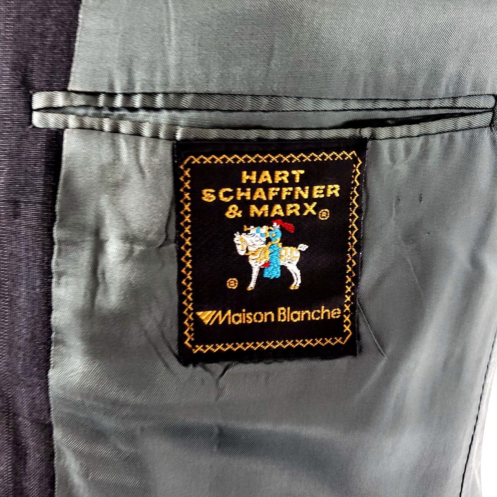 Hart Schaffner Marx Hart Schaffner Marx Wool 2 Button Blazer 40L Gray Plaid W/ P Size 40L - 7 Thumbnail
