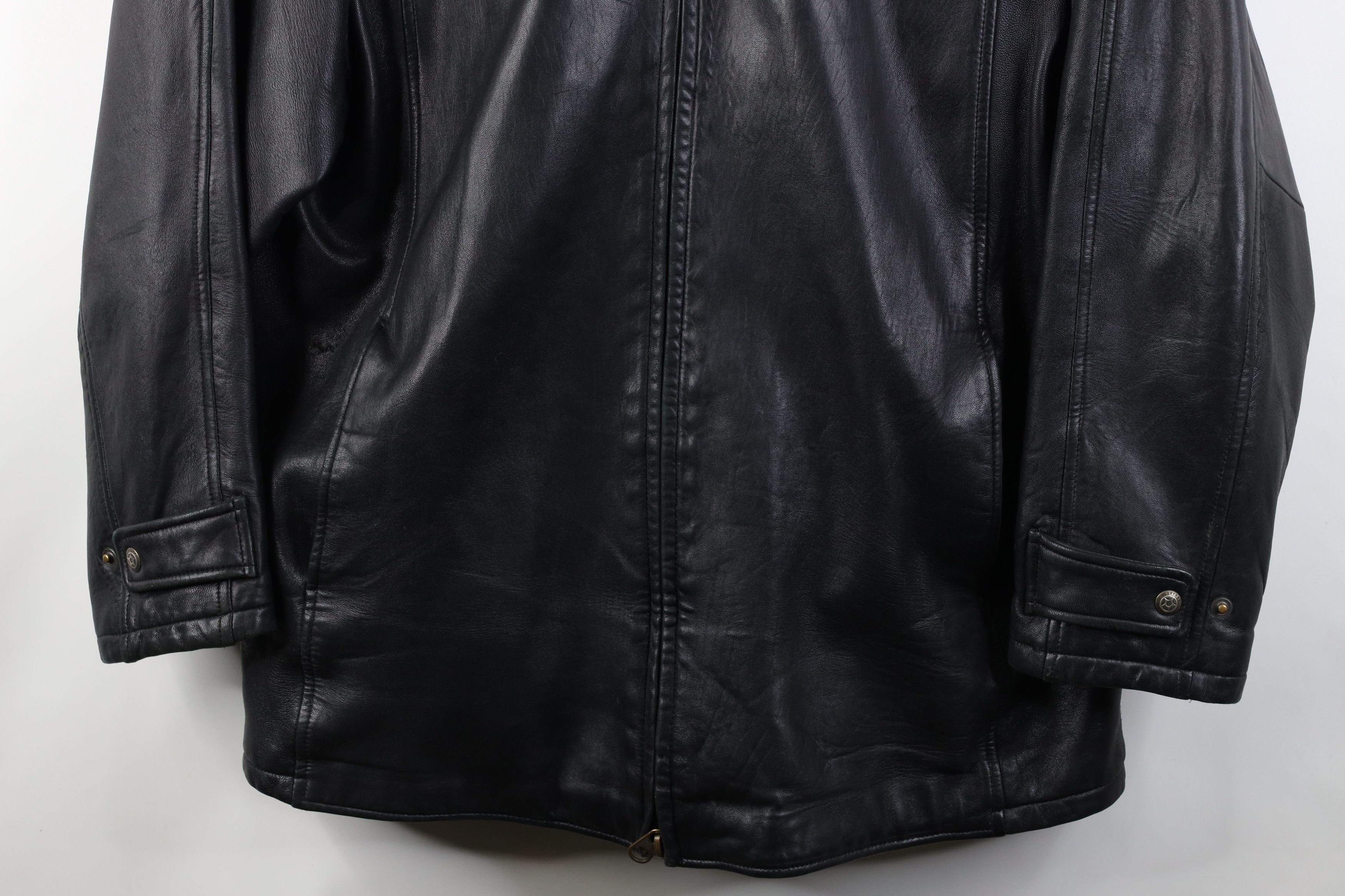 Vintage Vintage 90s Streetwear Soft Leather Full Zip Jacket Black Size US XL / EU 56 / 4 - 3 Thumbnail