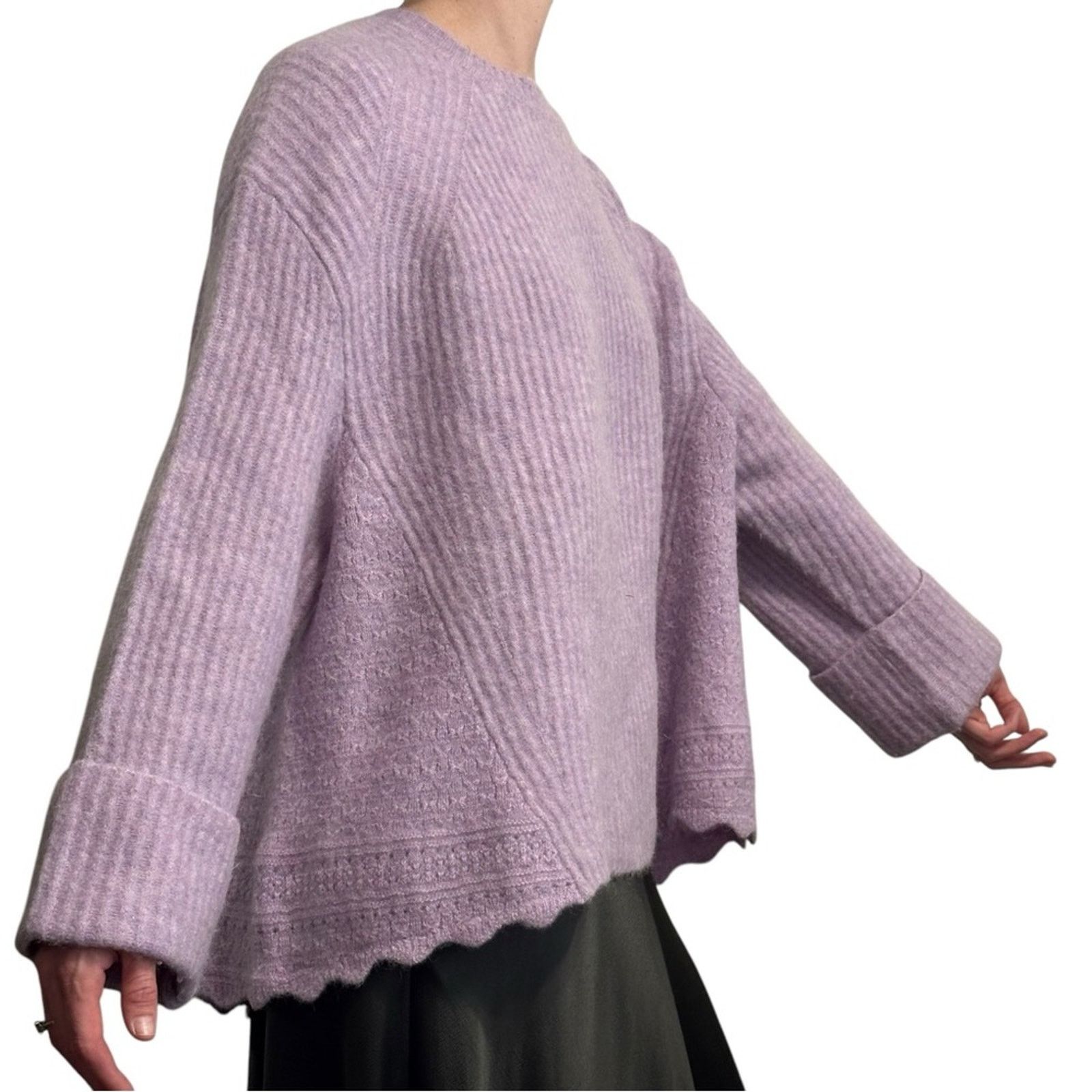 3.1 Phillip Lim Lofty Lilac Alpaca Wool Oversized Sweater Size XS / US 0-2 / IT 36-38 - 1 Thumbnail
