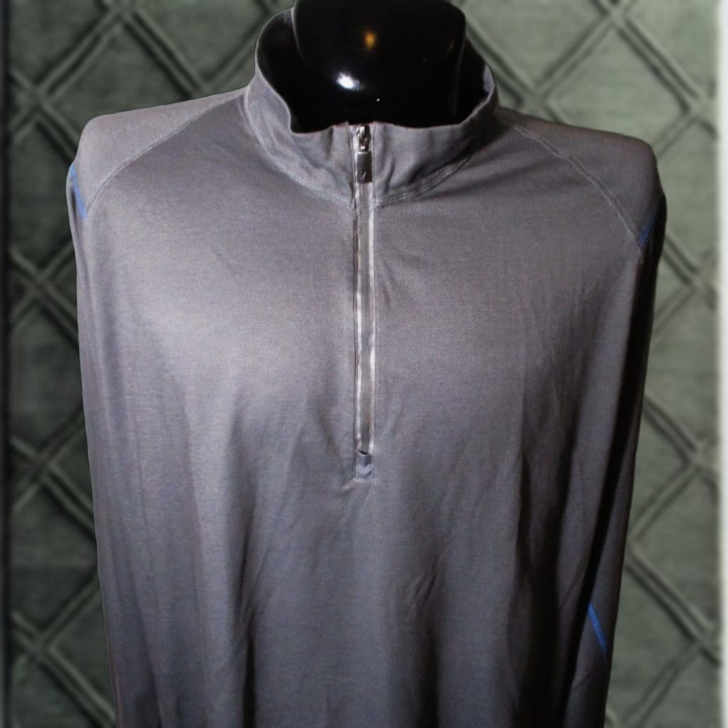 Tommy Bahama TOMMY BAHAMA Gray 1/2 Zip Long Sleeve Jersey Polo Shirt Men's 3XL Size US XXL / EU 58 / 5 - 1 Thumbnail