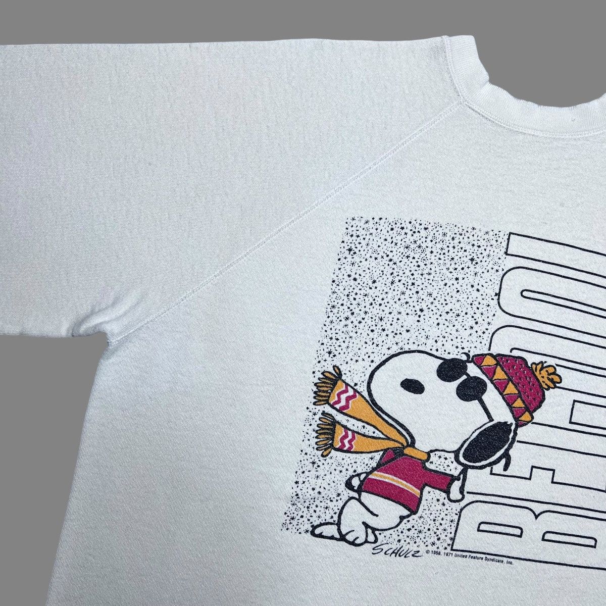 Peanuts × Vintage Vtg 80s Be Cool Snoopy Peanuts Winter Pullover Sweatshirt Size US L / EU 52-54 / 3 - 5 Thumbnail