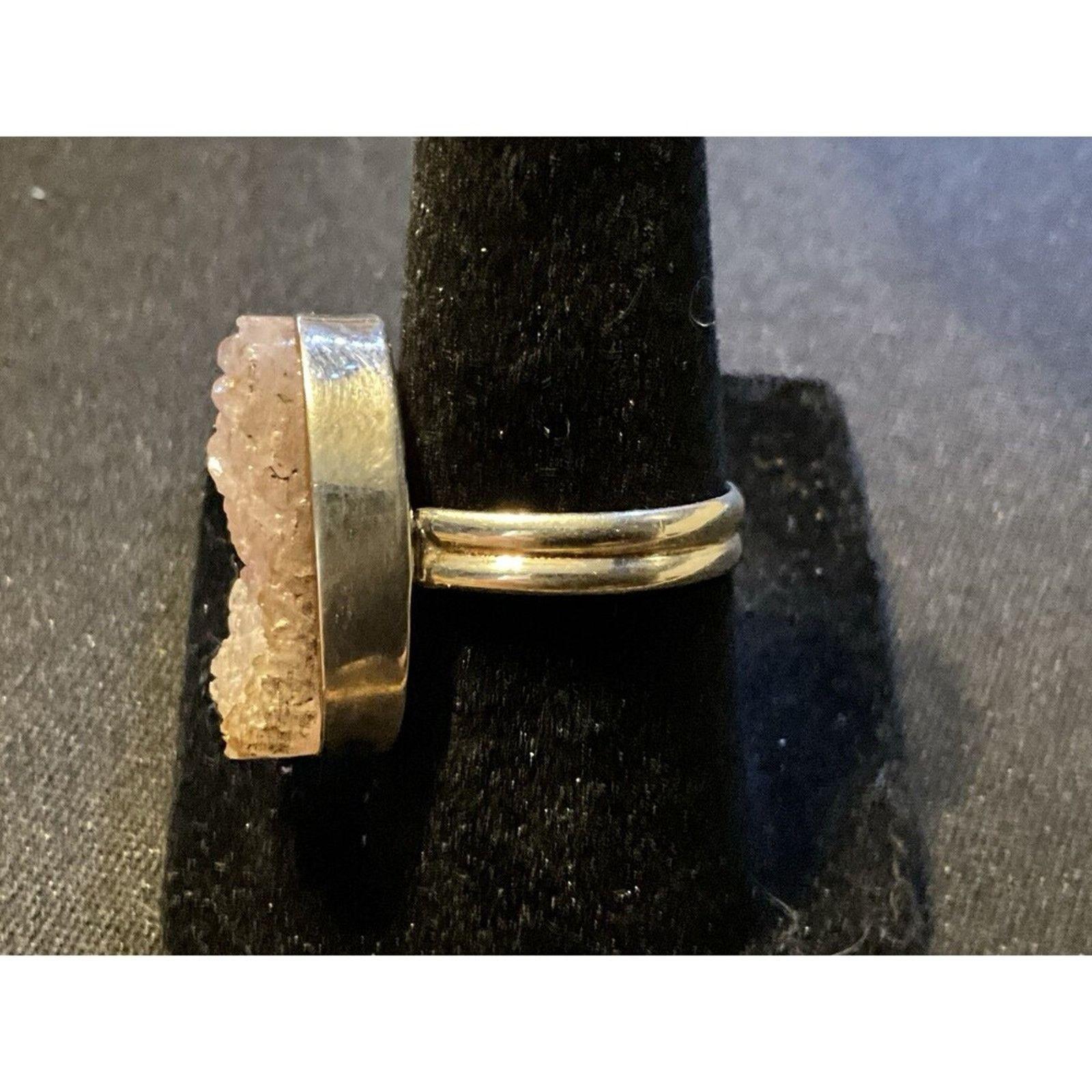 Other Amethyst Pink Druzy 925 Sterling Size 8.25 Ring Size ONE SIZE - 2 Thumbnail