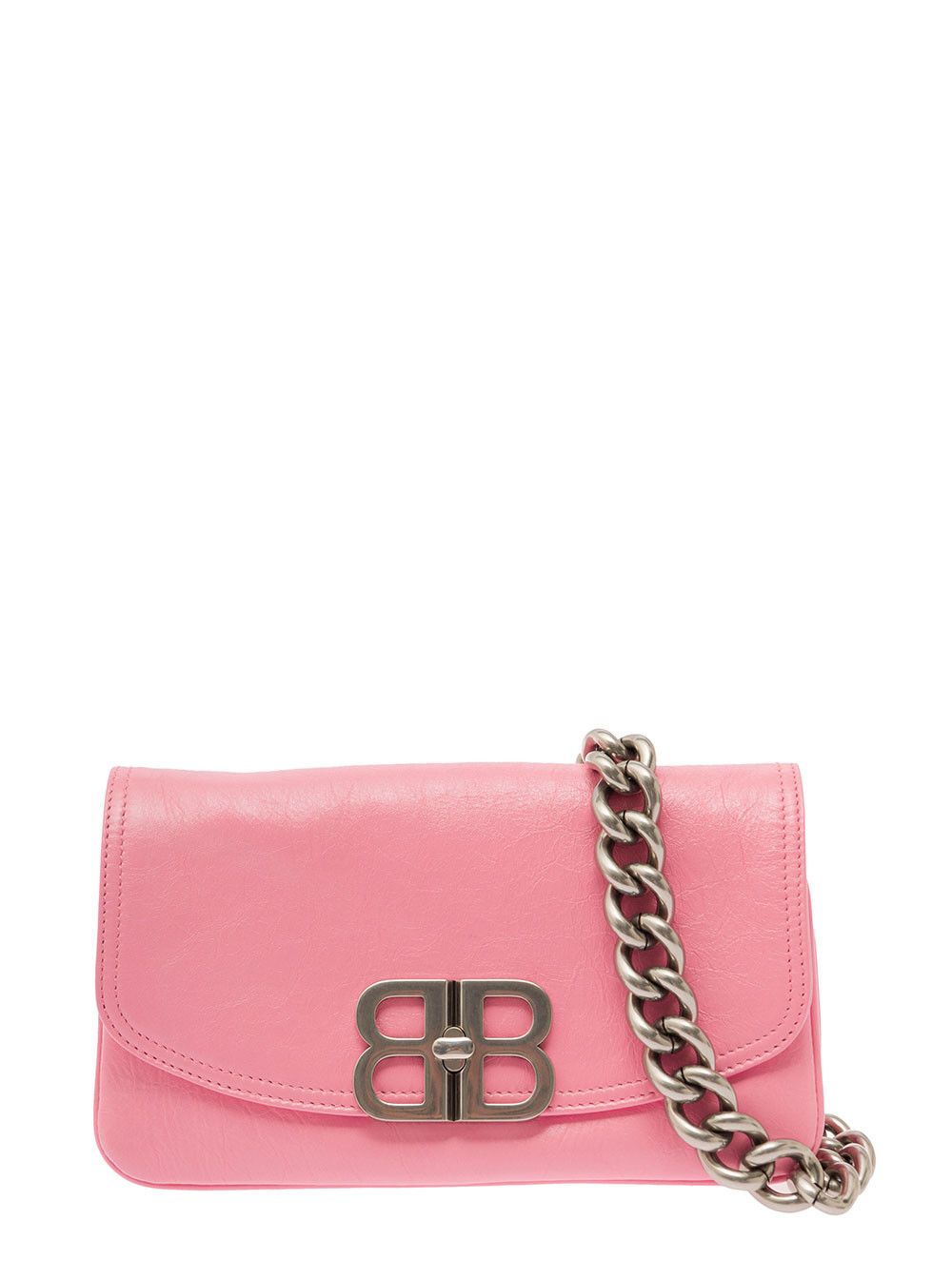 Balenciaga Pink Crossbody Bag with Palladium-tone BB Logo in Leather Woman Size ONE SIZE - 1 Thumbnail