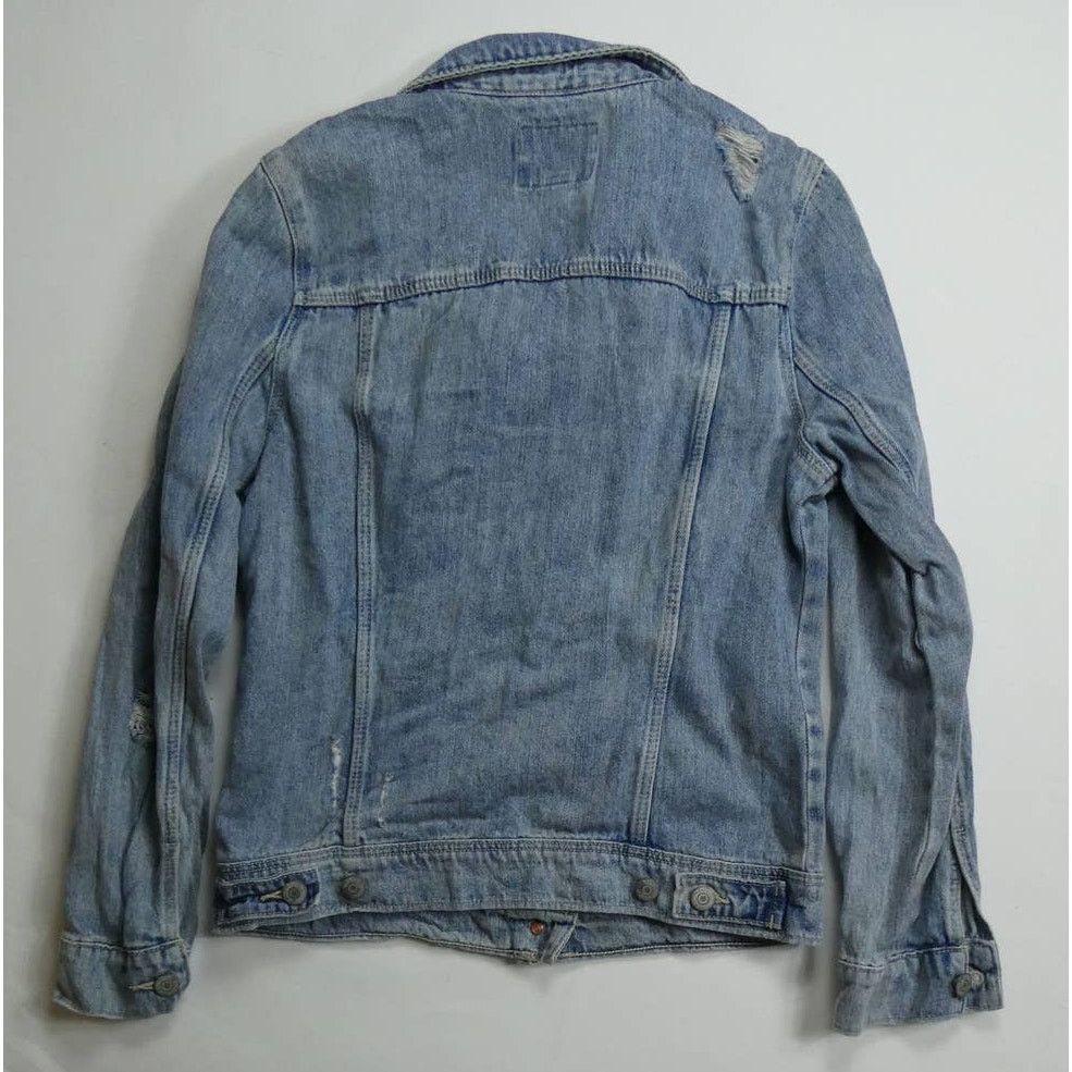 Old Navy women's OLD NAVY destructed denim jacket, blue, small, NEW Size S / US 4 / IT 40 - 3 Thumbnail