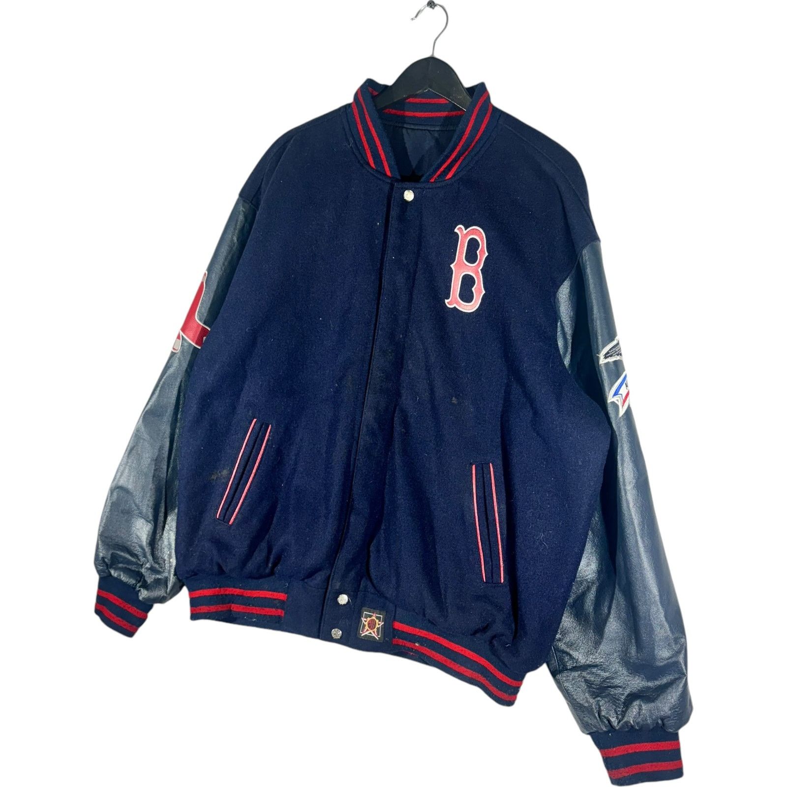 JH Design Vintage Boston Red Sox Reversible Varsity Jacket Size US XL / EU 56 / 4 - 3 Thumbnail