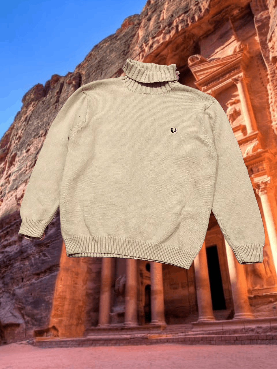 Fred Perry Y2K Vintage beige Sweaters Fred Perry logo streetwear Size US L / EU 52-54 / 3 - 1 Thumbnail