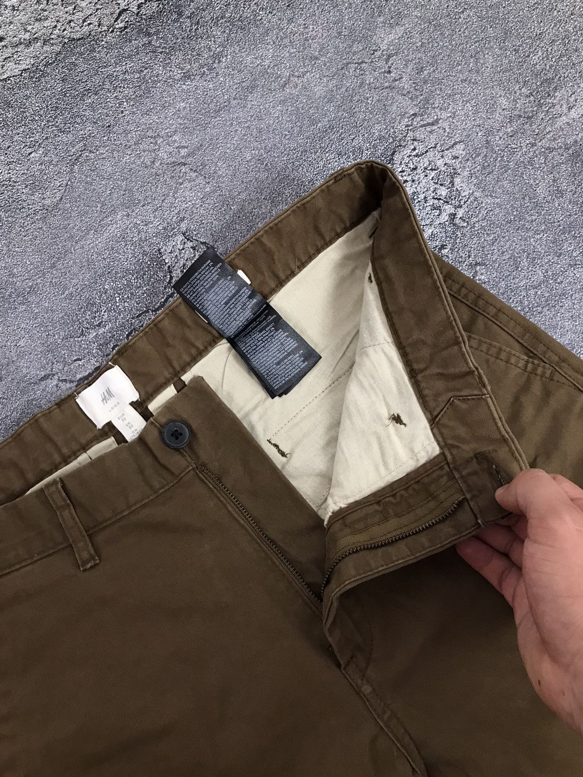 H&M H&M Skinny Fit Brown Basic Classic Cotton Chino Pants Size US 30 / EU 46 - 6 Thumbnail