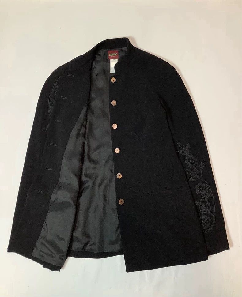 Kenzo KENZO Vintage retro black wisteria Chinese collar coat Size XS / US 0-2 / IT 36-38 - 5 Thumbnail