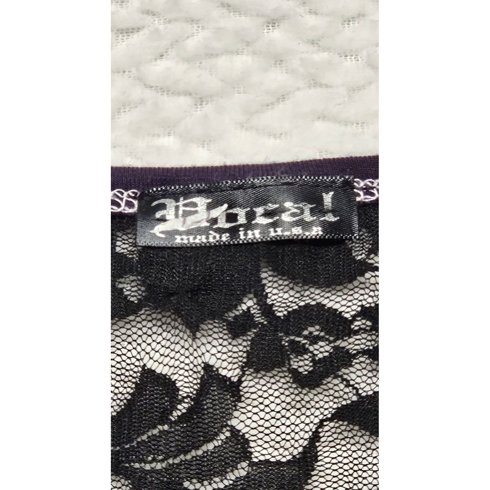 Vintage Y2K Women’s Lace Inserts Gothic Cross Rhinestones Royal Purple USA Small Shirt Womens Purple Lace Blouse Rhinestone USA 90s Gothic Size S / US 4 / IT 40 - 6 Thumbnail