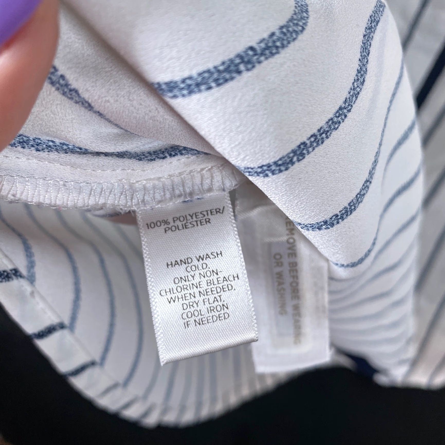 Loft Ann Taylor Loft Blouse White Blue Stripe Button Down Long Sleeve Large Size L / US 10 / IT 46 - 7 Thumbnail