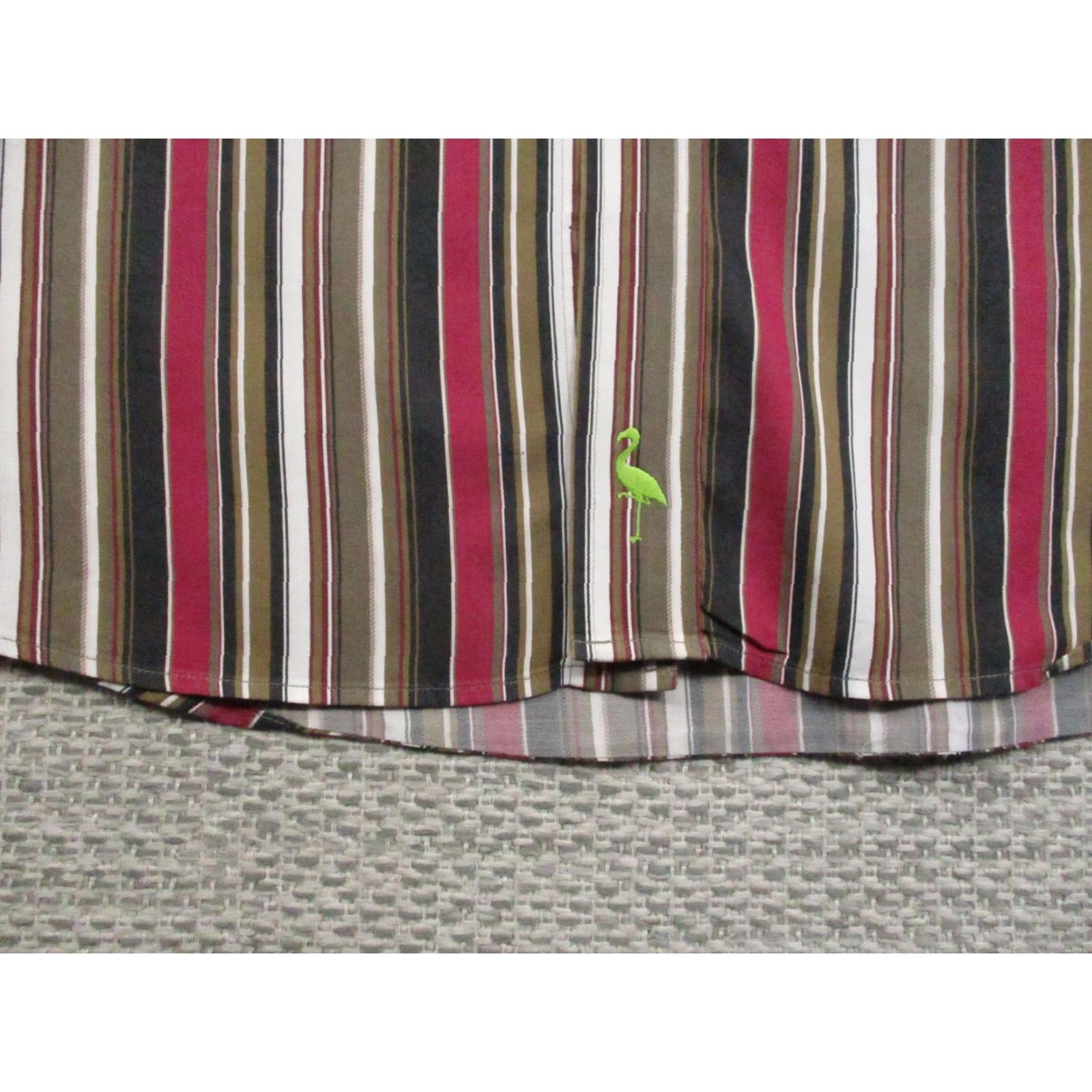 Tailorbyrd Tailorbyrd Dress Shirt Mens XL Brown Red Stripe Long Sleeve Button Up Cotton Size 46R - 6 Thumbnail
