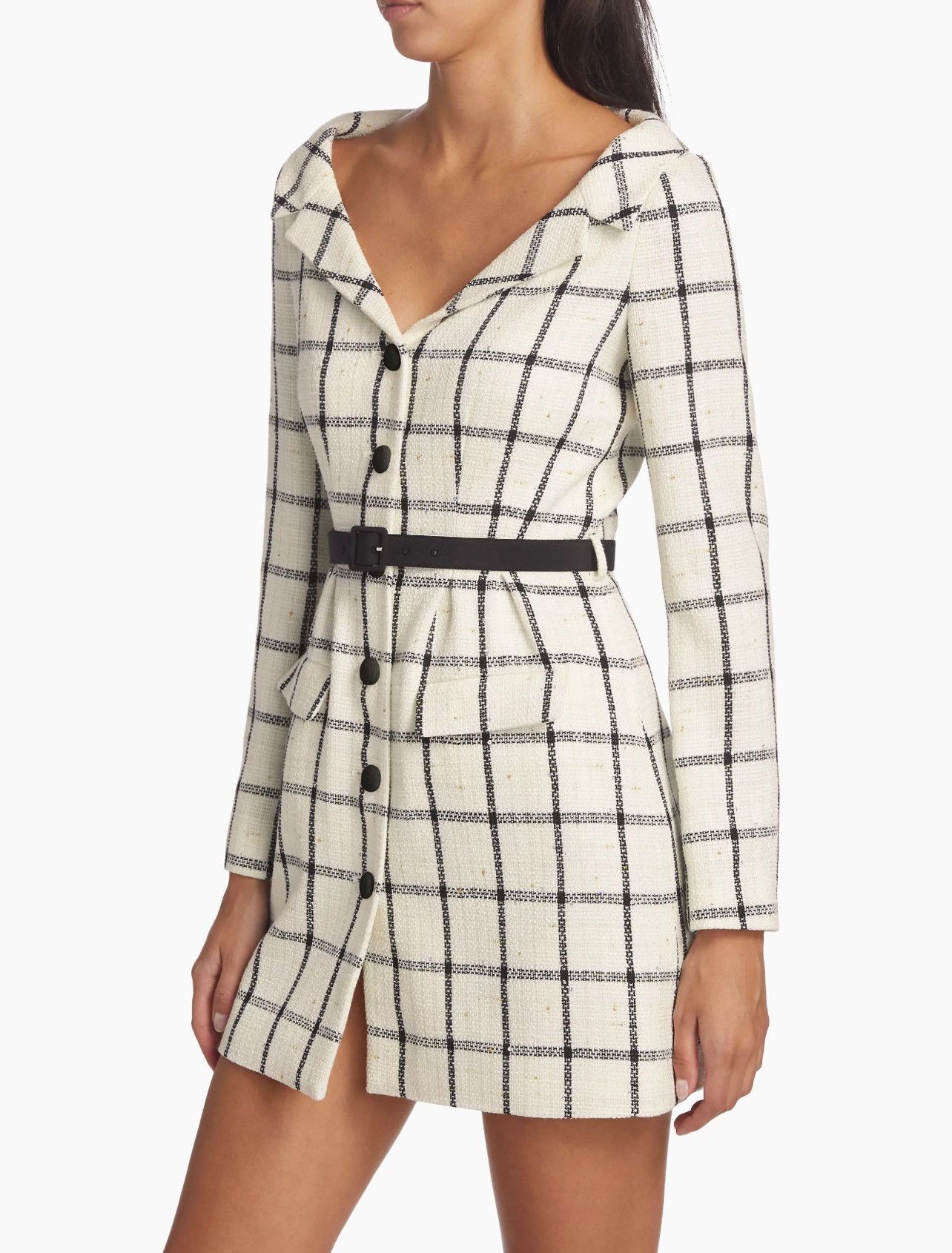 Self-Portrait Self-Portrait Checkered Belted Minidress size 6 Size M / US 6-8 / IT 42-44 - 3 Thumbnail