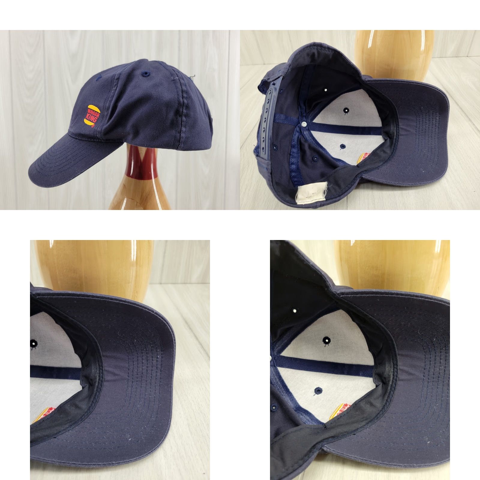 Logo 7 Burger King Embroidered Small Logo Blue Employee Crew Snapback Hat Size ONE SIZE - 8 Thumbnail