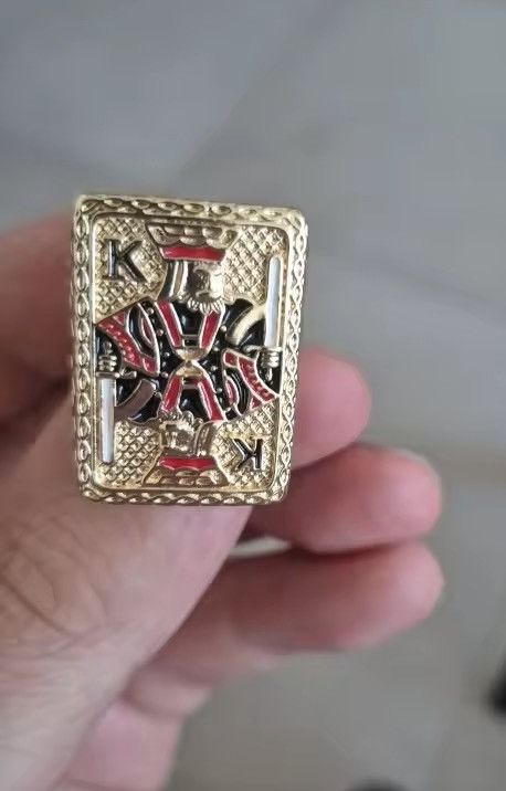 Jewelry brass gambling theme ring (size 8-10) Size ONE SIZE - 4 Thumbnail
