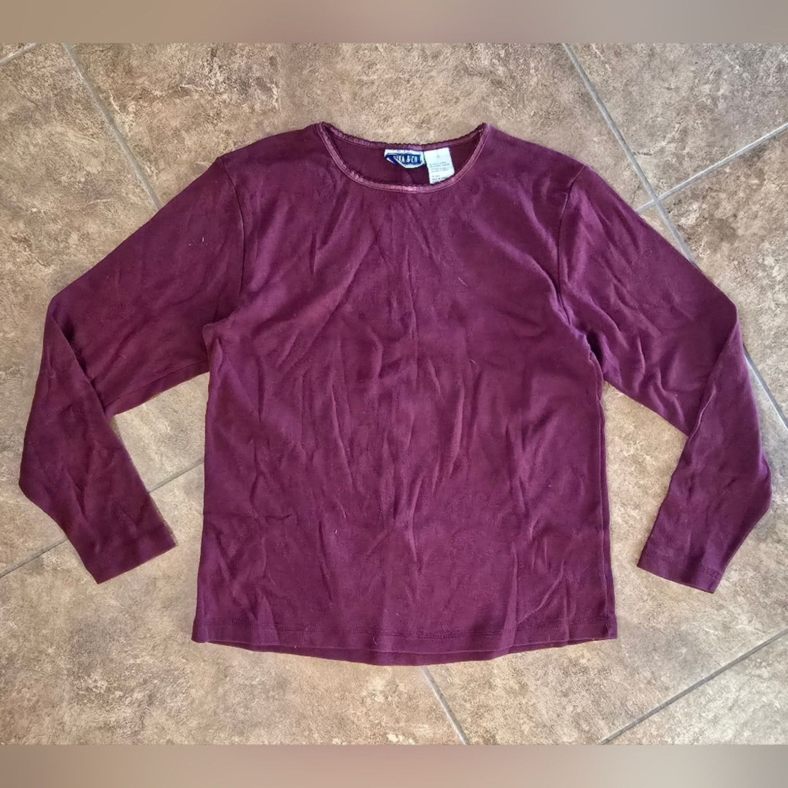Other Burgundy | ERIKA & CO. | Classic Long Sleeve Size S / US 4 / IT 40 - 1 Thumbnail