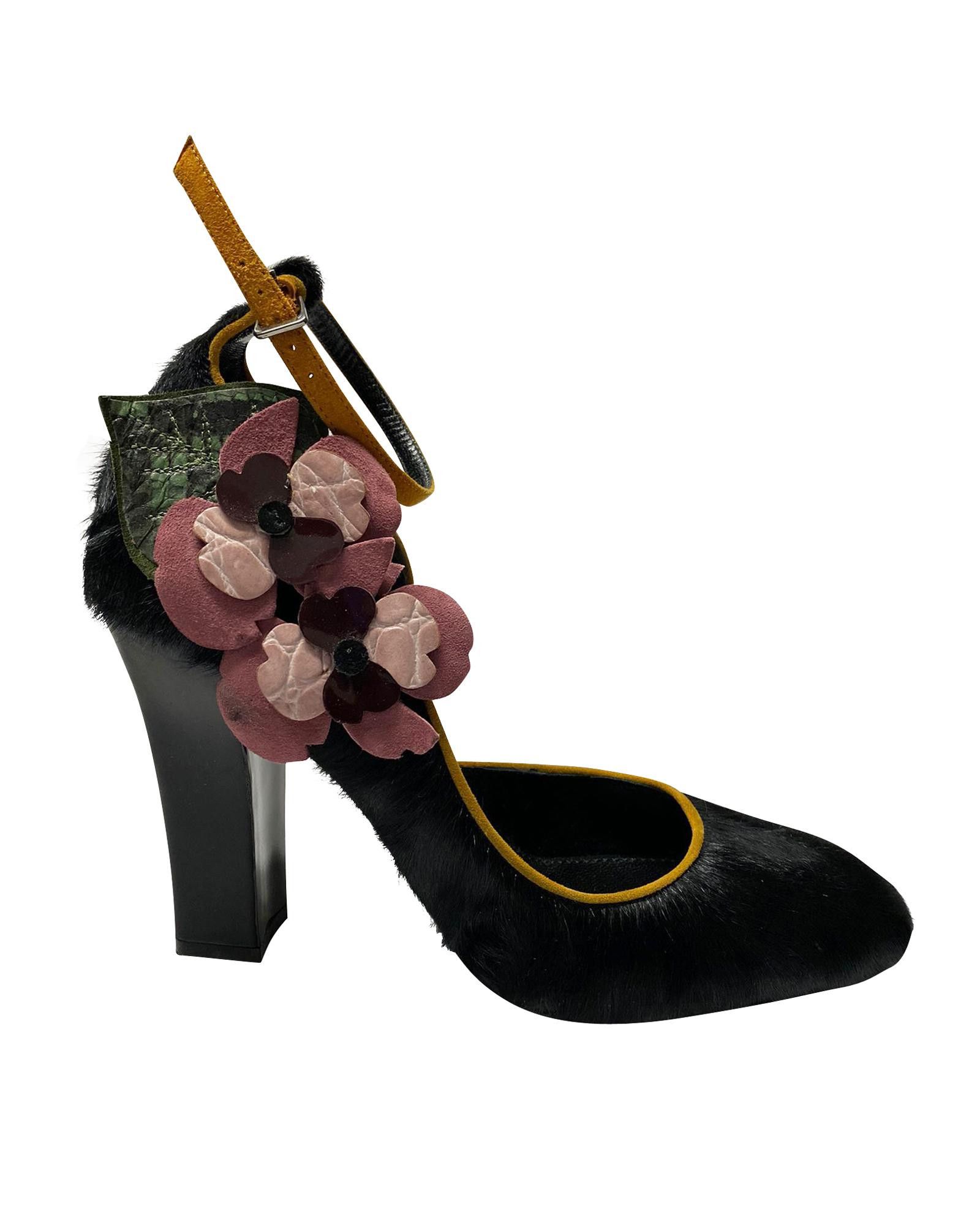 image of Fabrizio Viti Violets For Your Fur Pumps Shoes in Black, Women's (Size 8)