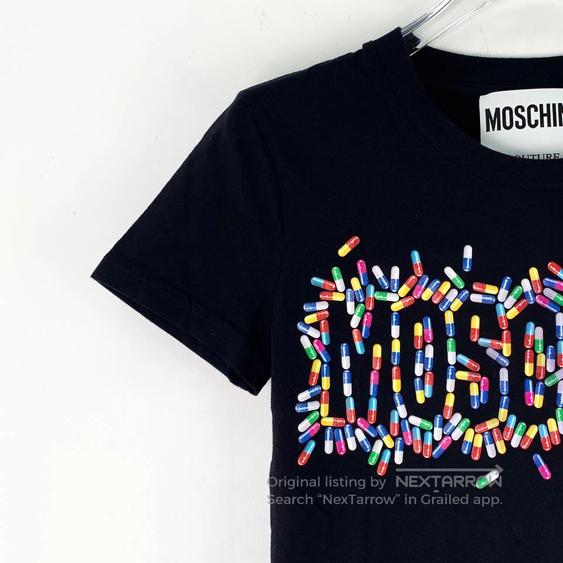 Moschino Moschino Black capsule letter print cotton round neck shor Size US XS / EU 42 / 0 - 3 Thumbnail