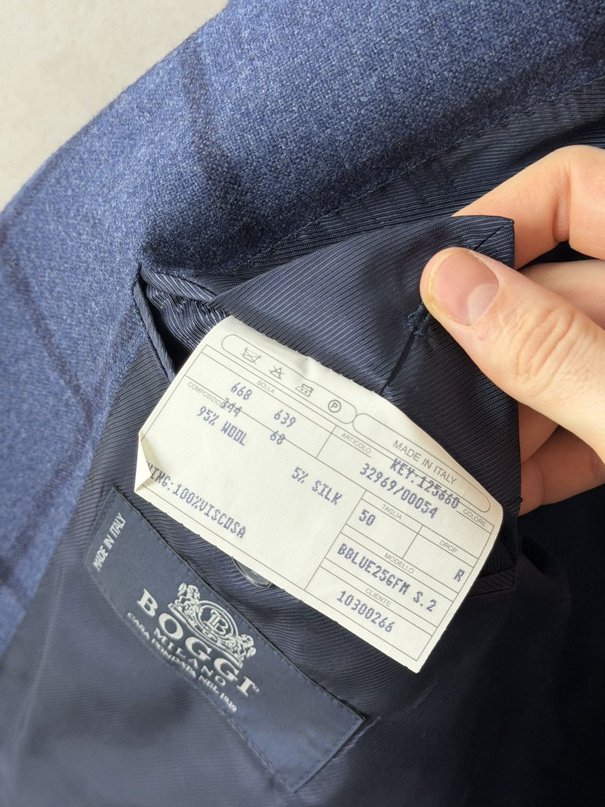 Boggi Boggi Milano Italy Luxury Wool Silk Blue Navy Check Blazer Size 44S - 10 Thumbnail